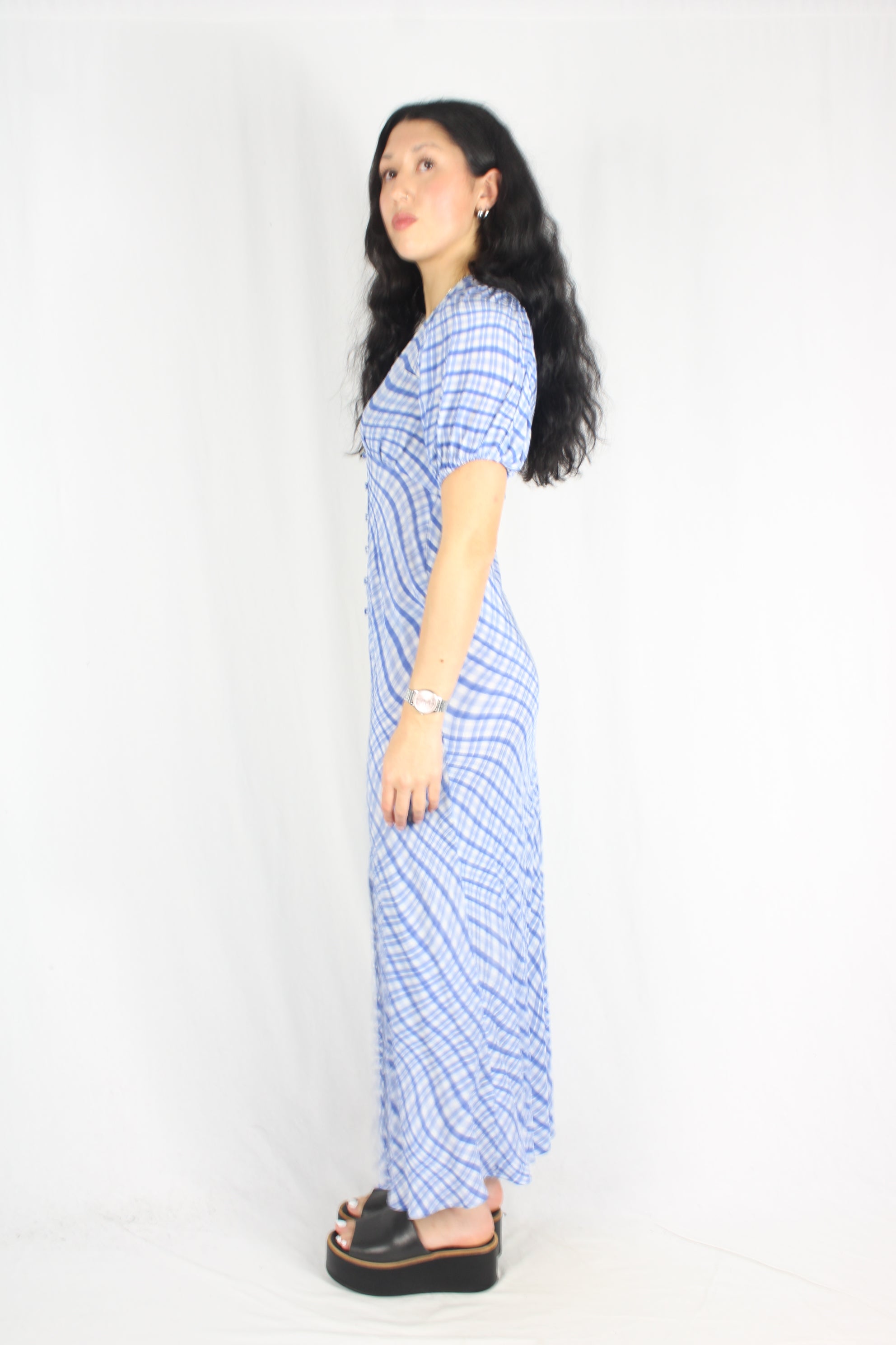 Ruby - Silk Neptune Plaid Dress