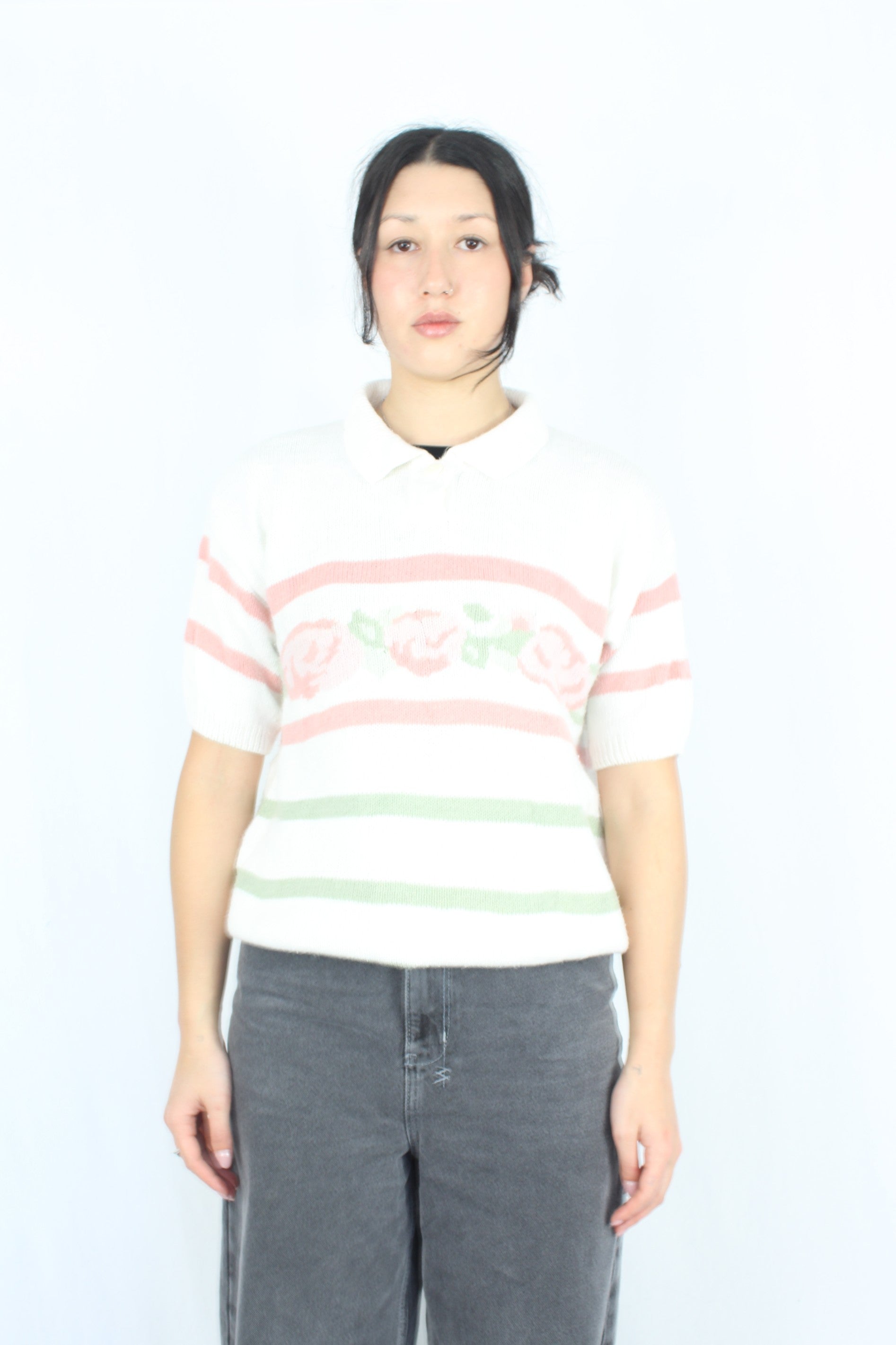 Lucia - Vintage Flower Polo Knit