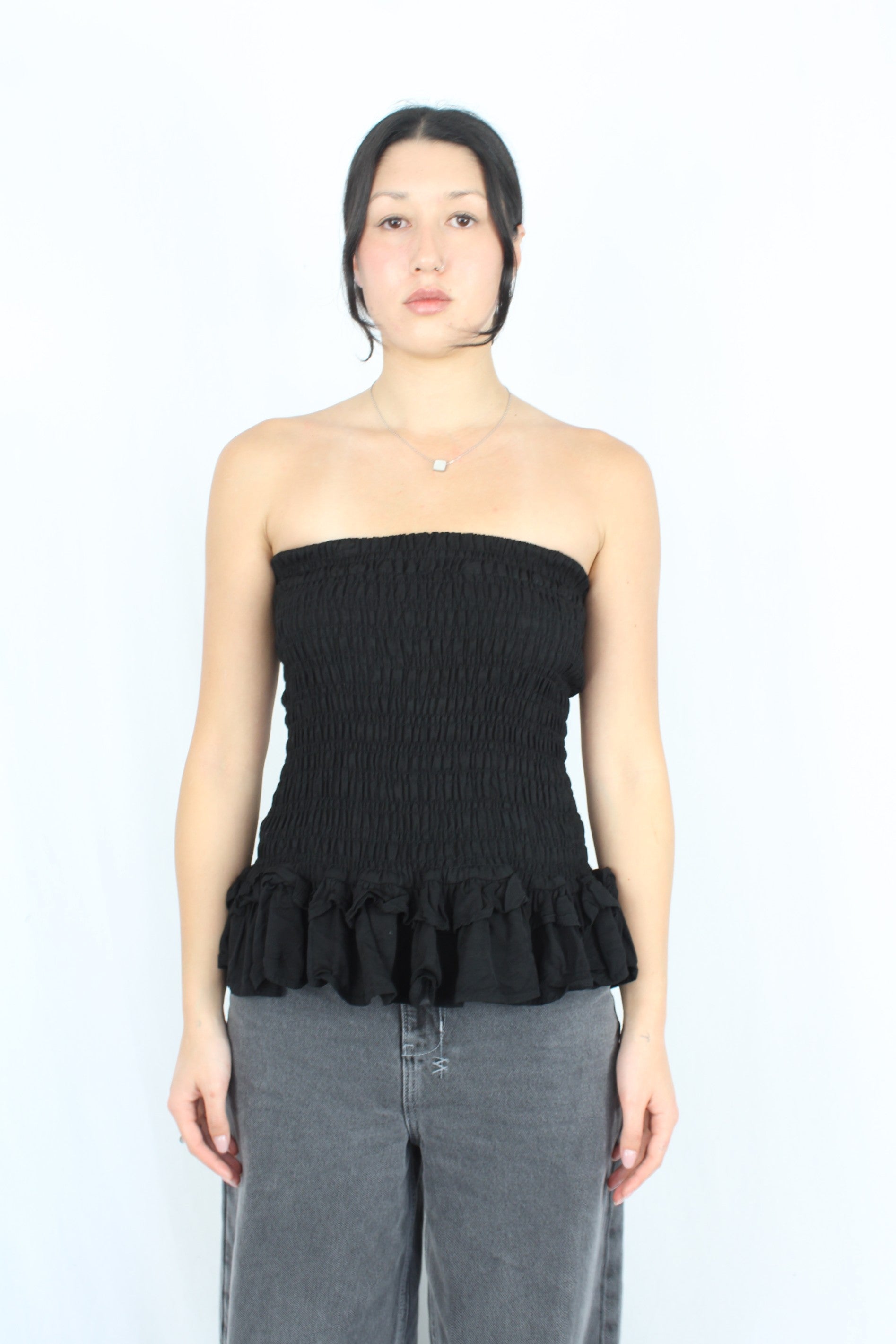 Marle - Shirred Ruffle Top