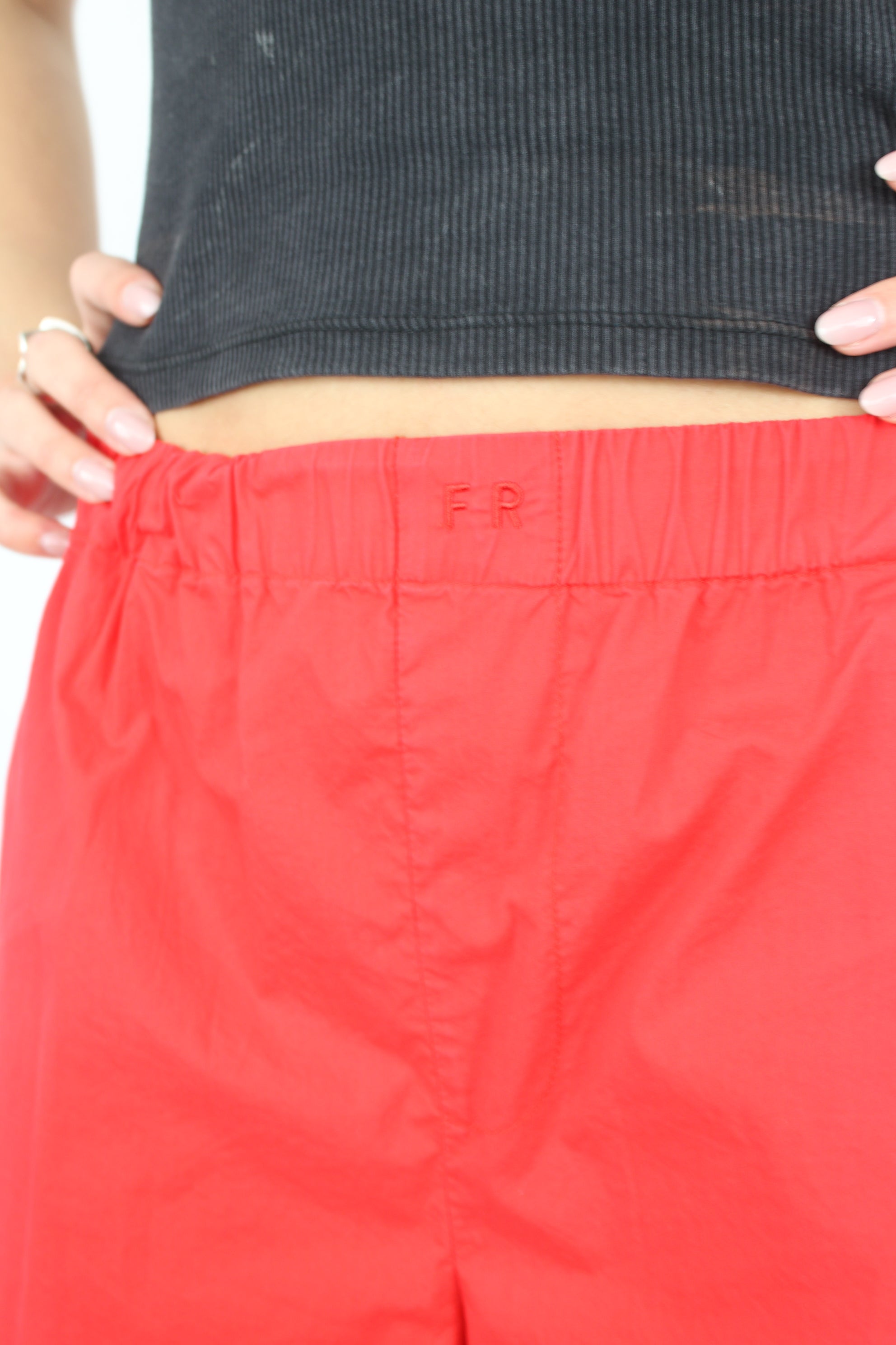 Father Rabbit - Apple Red Poplin Shorts