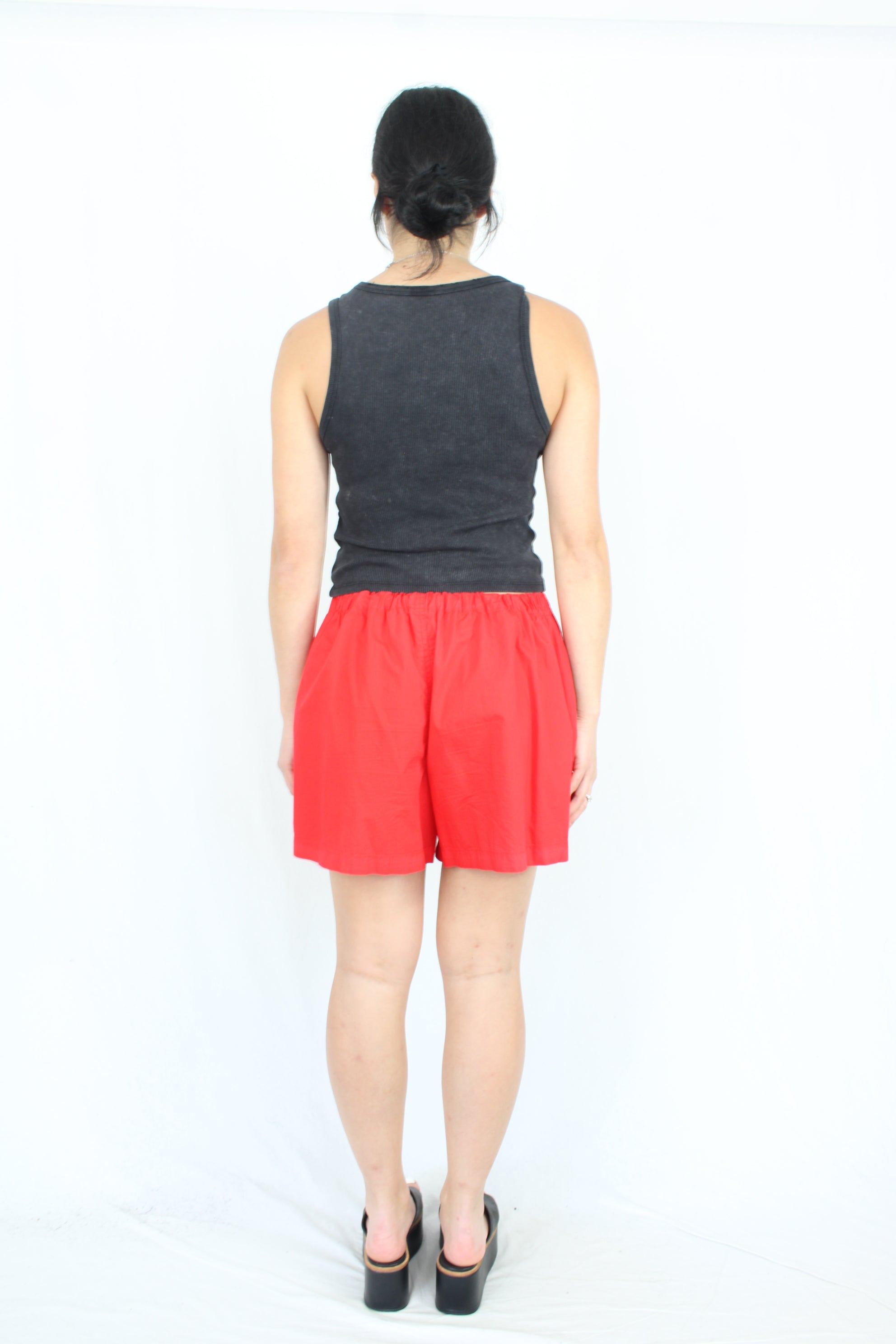 Father Rabbit - Apple Red Poplin Shorts