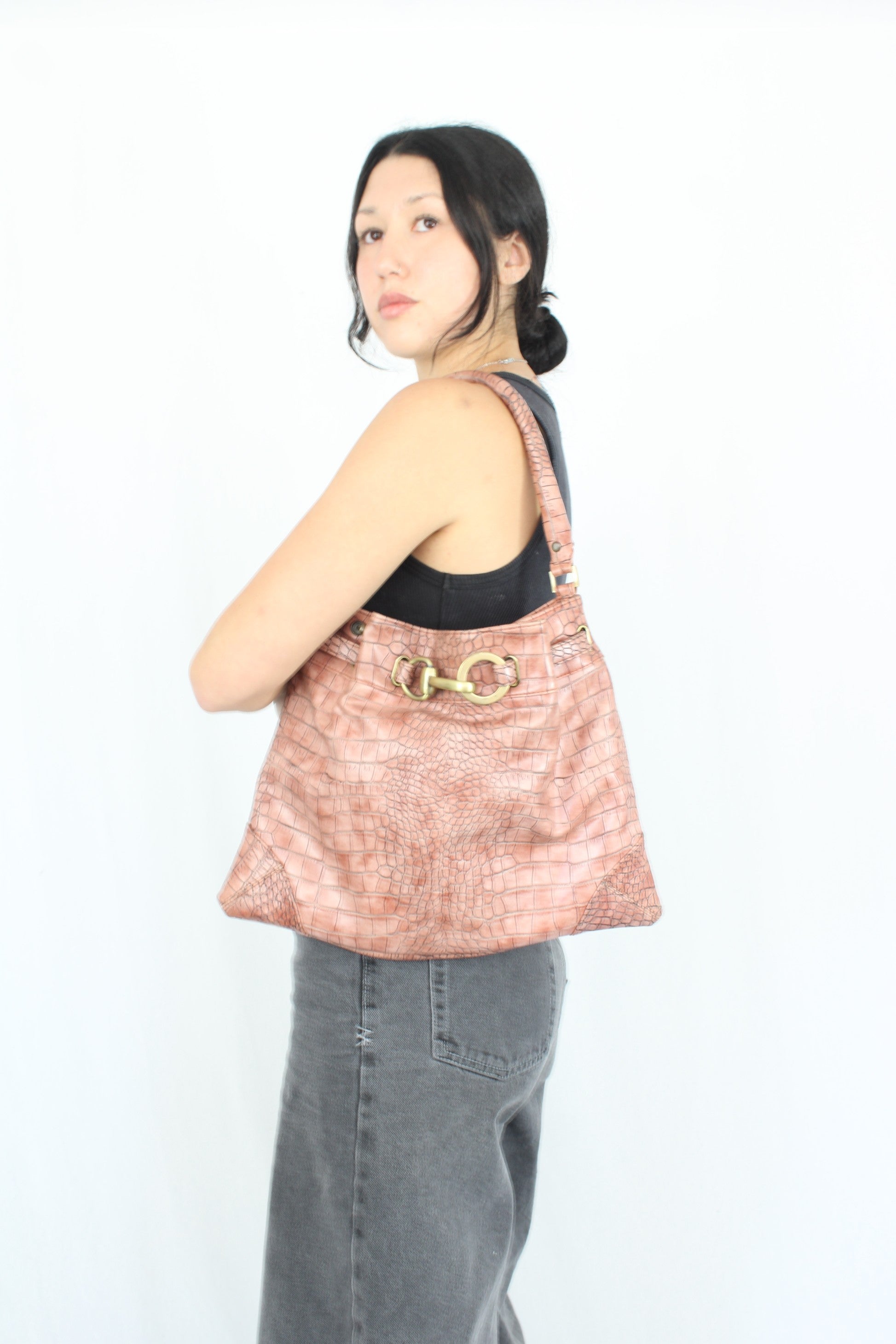 Modapelle - Vintage Croc Skin Bag