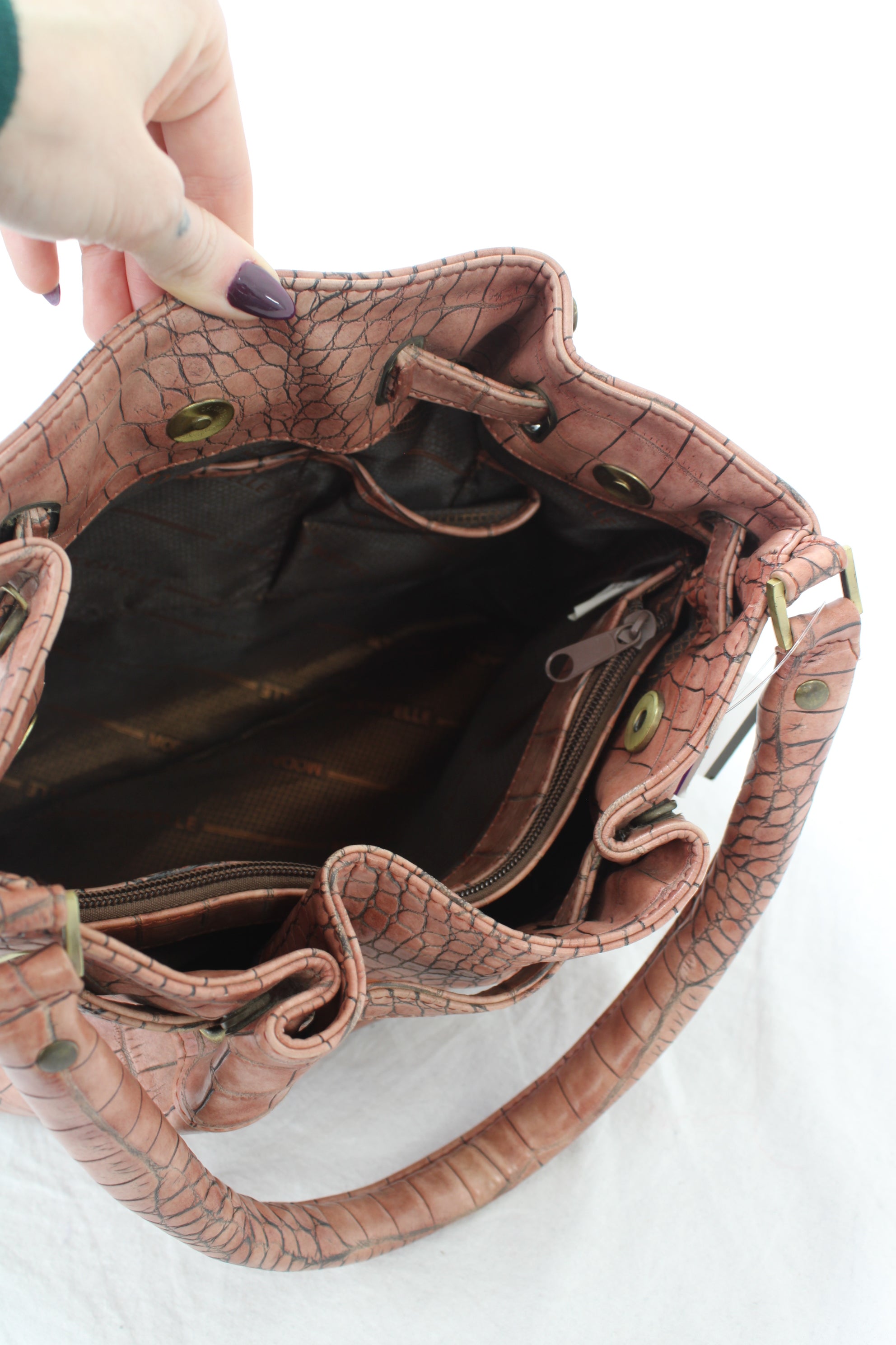 Modapelle - Vintage Croc Skin Bag