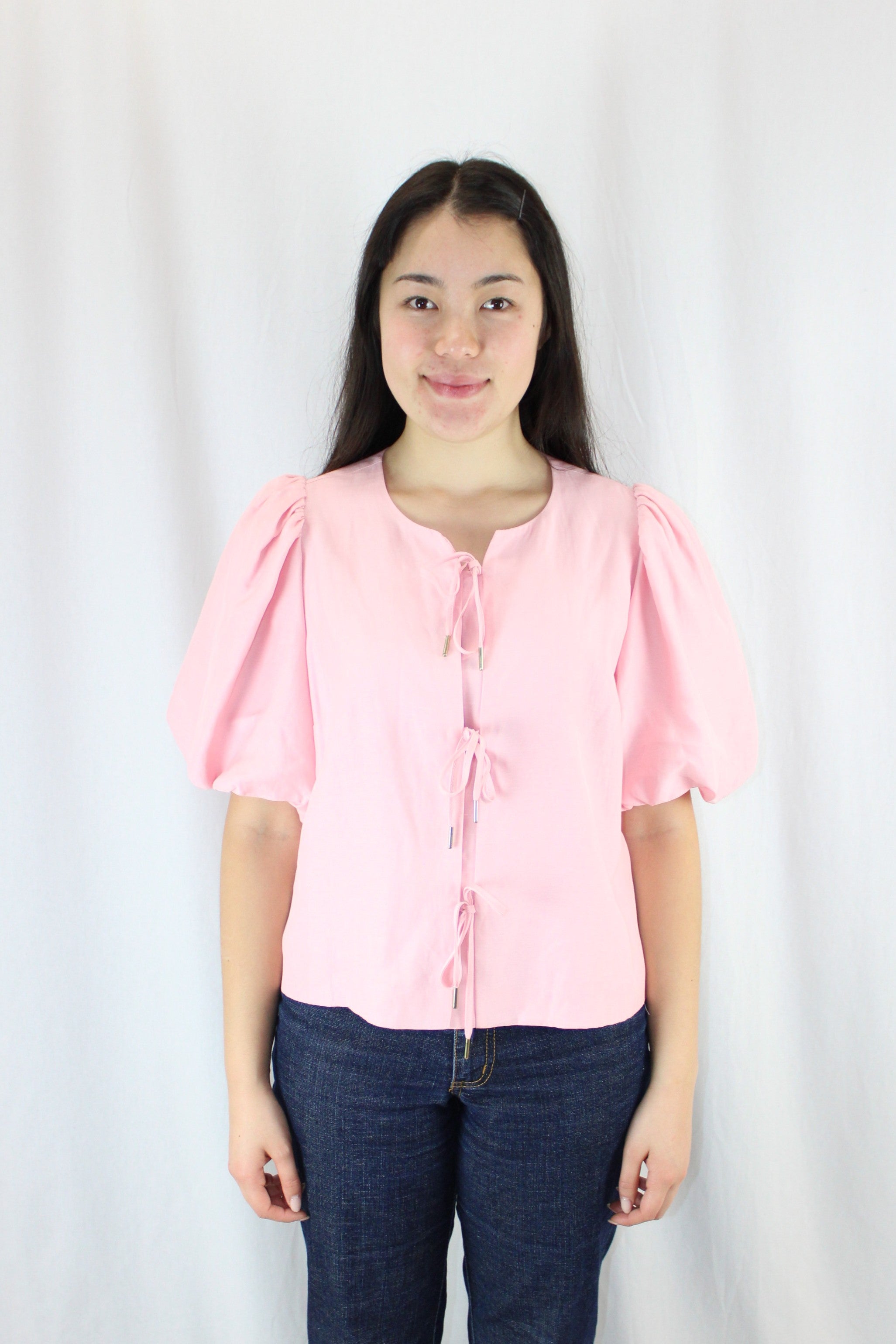 State Of Play - Puff Sleeve Bow Top
