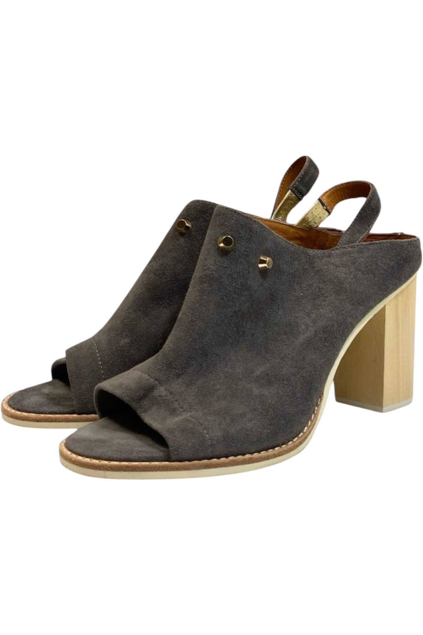 Andrea Moore - Suede Open Toe Heels