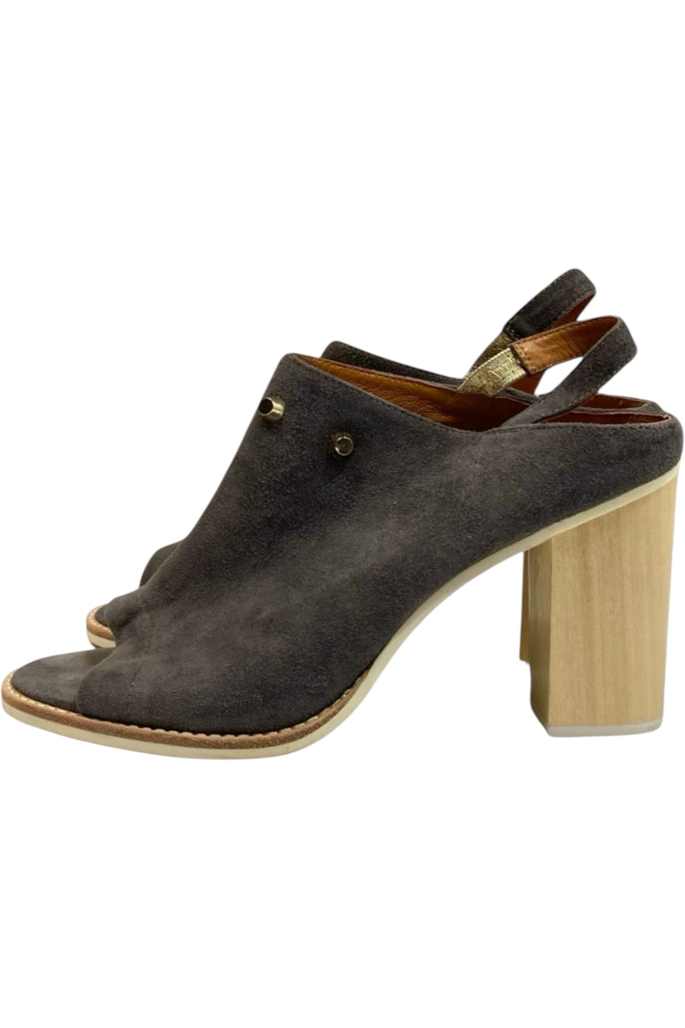Andrea Moore - Suede Open Toe Heels