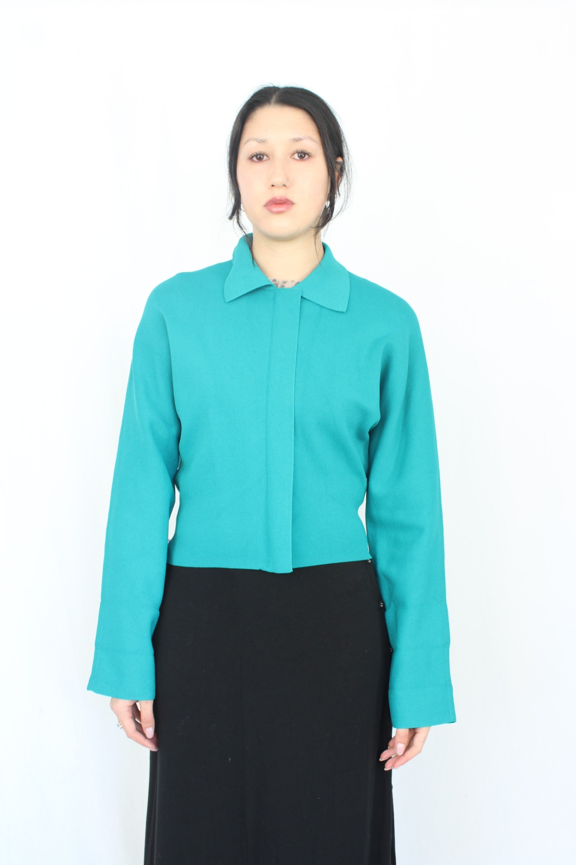 COS - Teal Knit Zip-Up