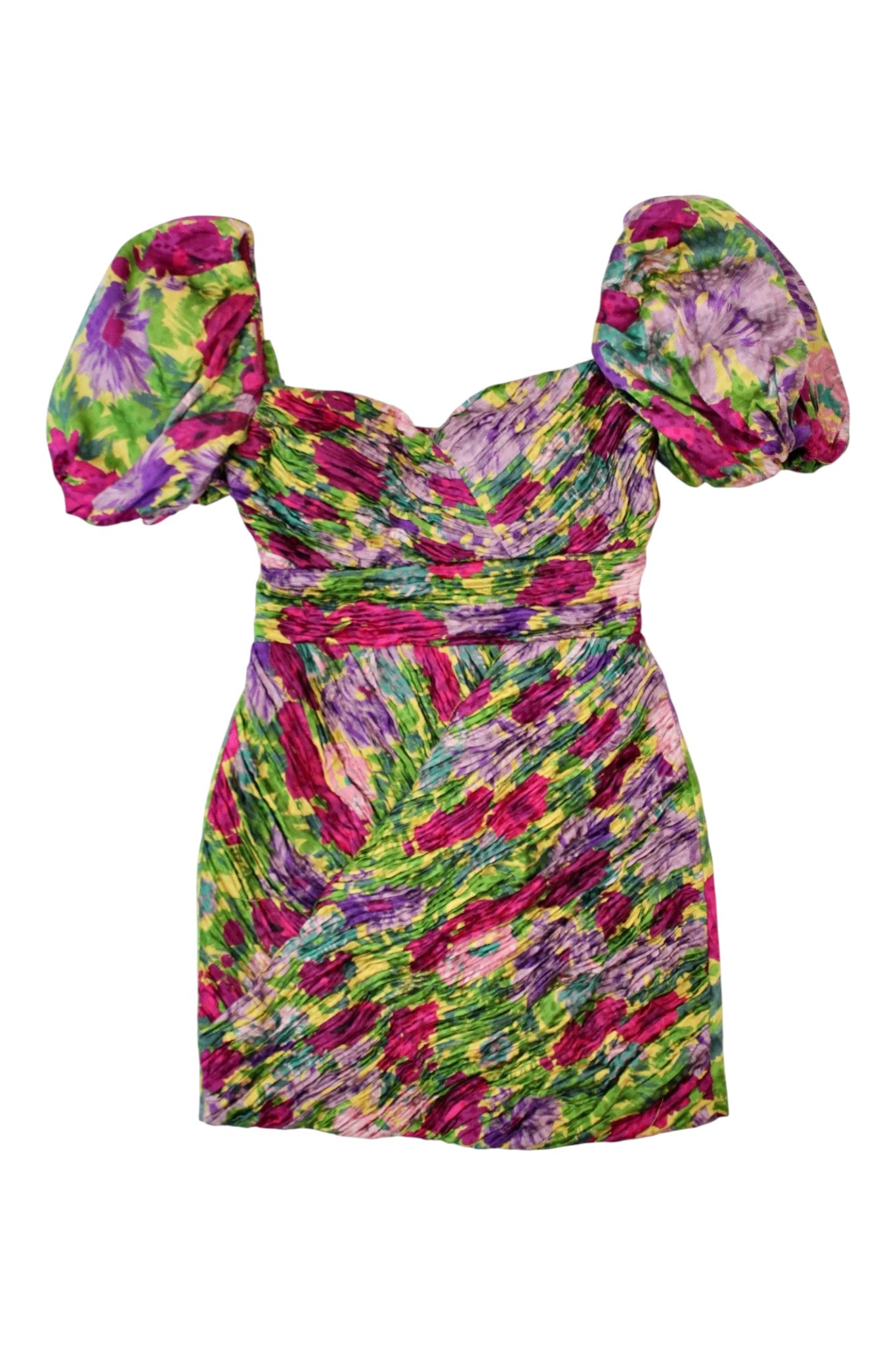 Ronny Kobo - Satin Floral Mini Dress
