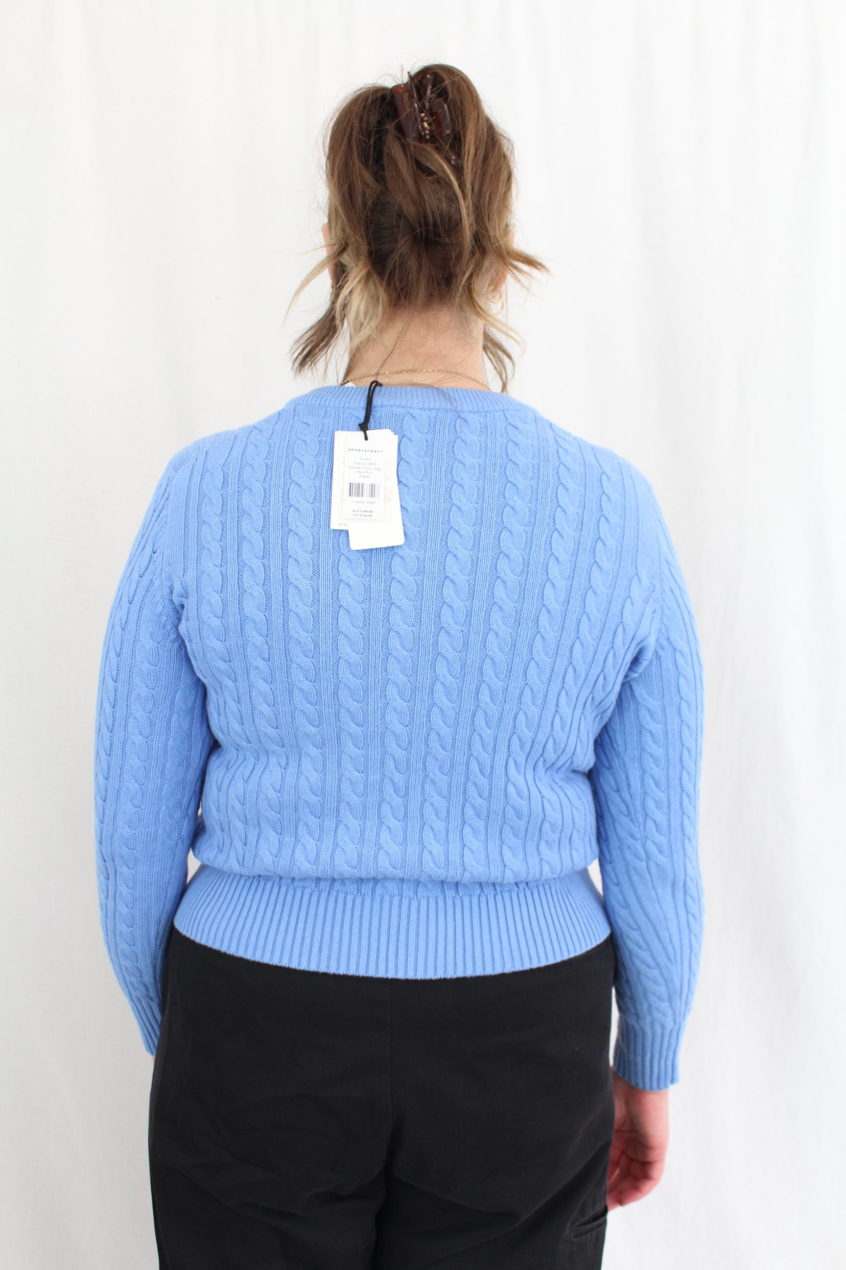 Sportscraft - Cable Merino Cotton Cardigan NWT