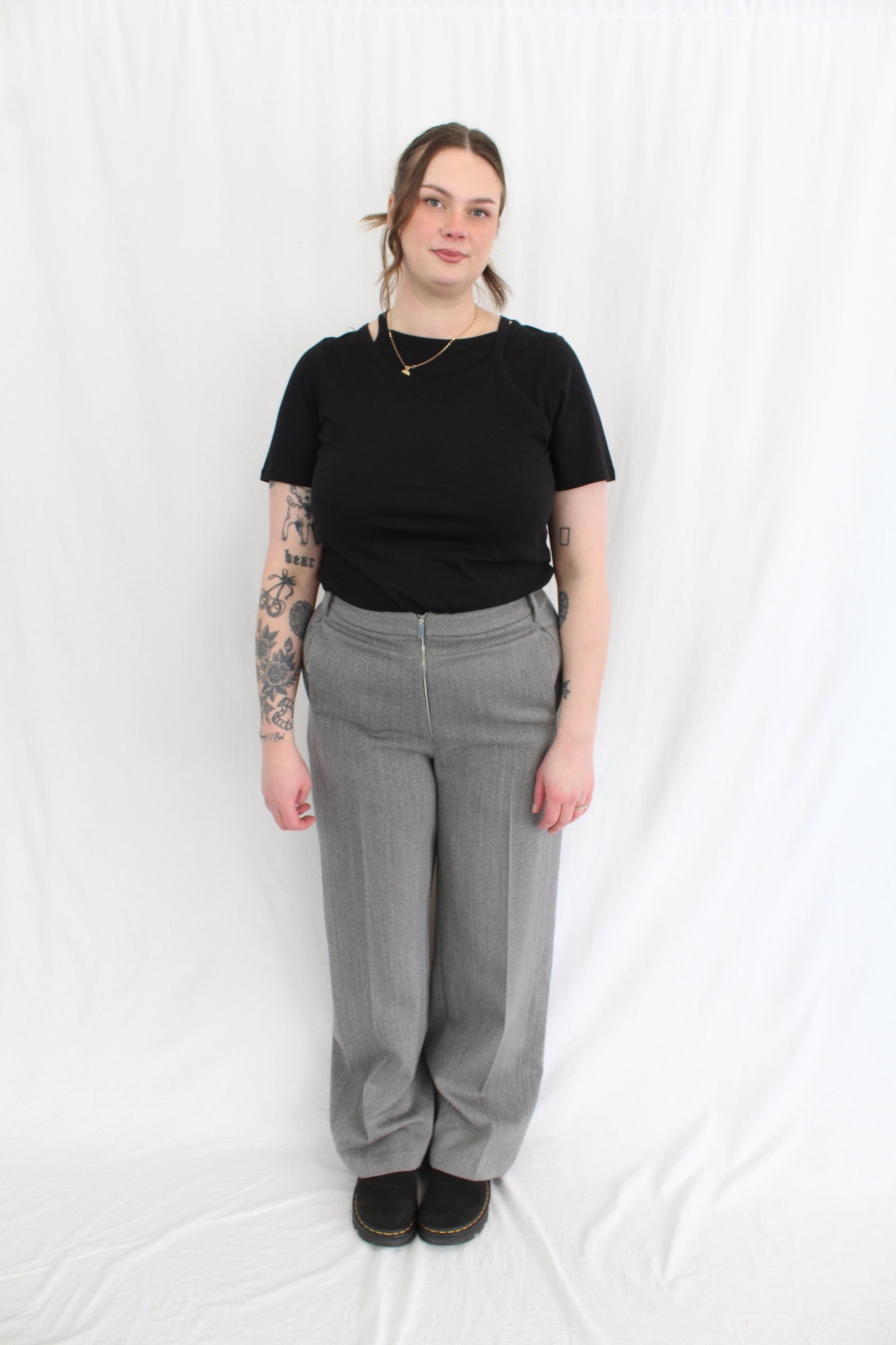 Tibi - Structured Wool Zip Front Trouser