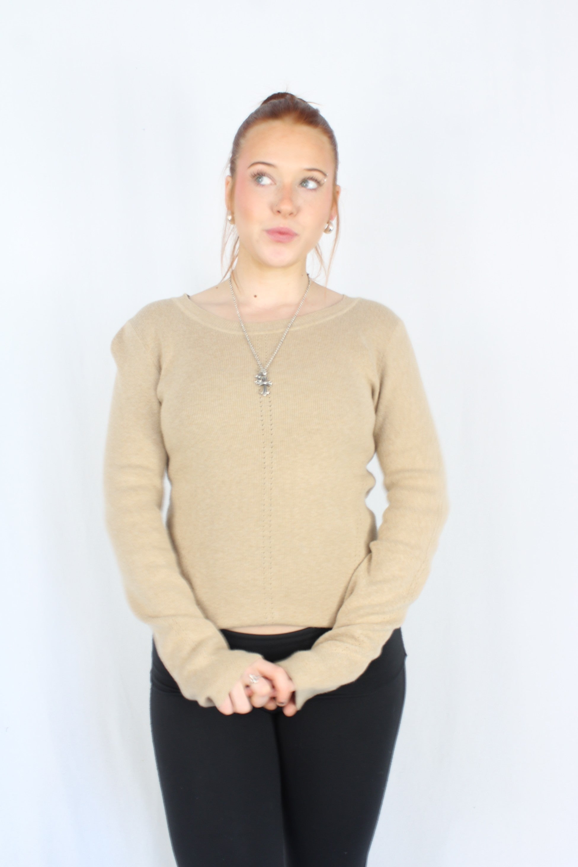 Marle - Beige Cotton Sweater