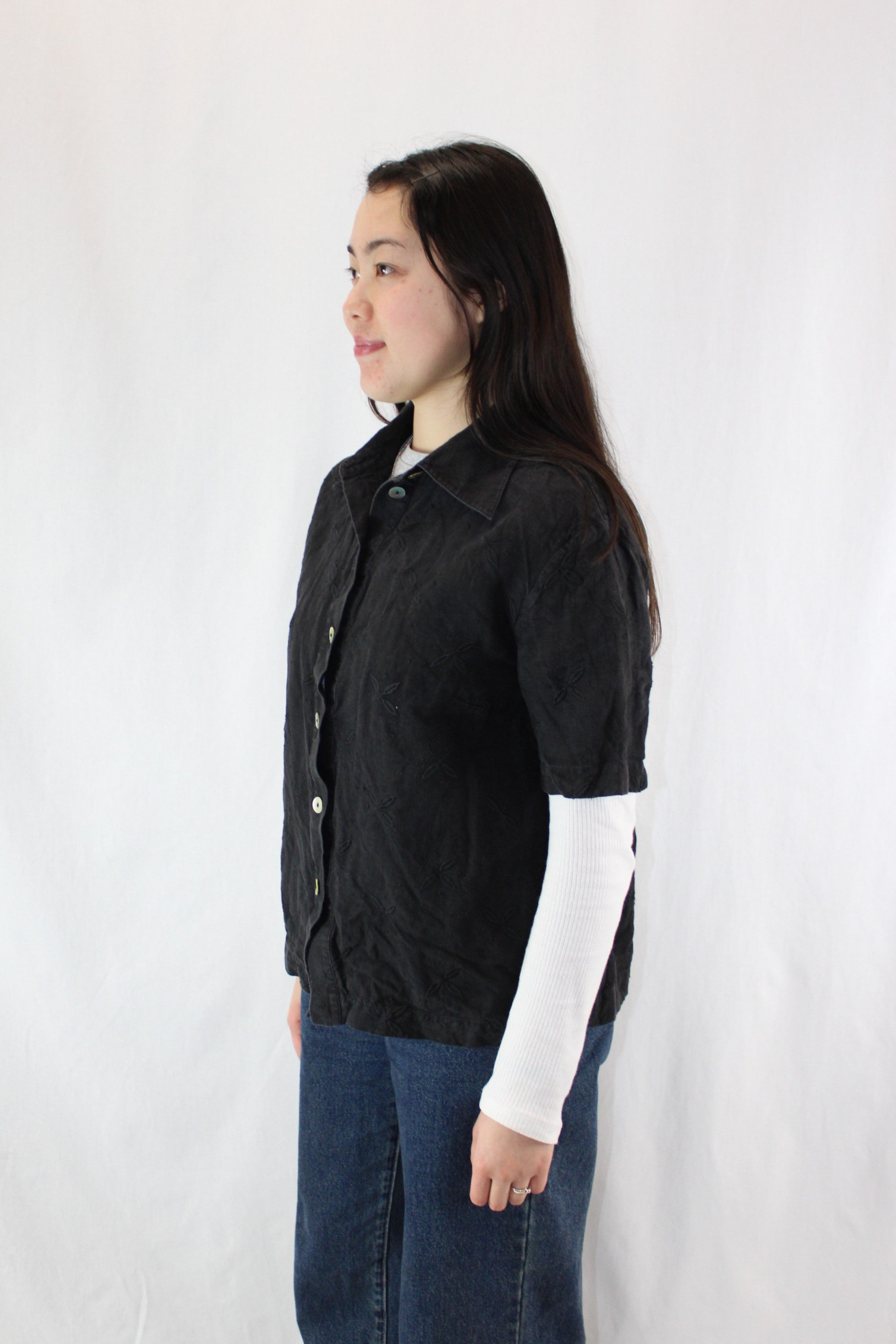 Marle - Embroidered Linen Short-Sleeve Shirt
