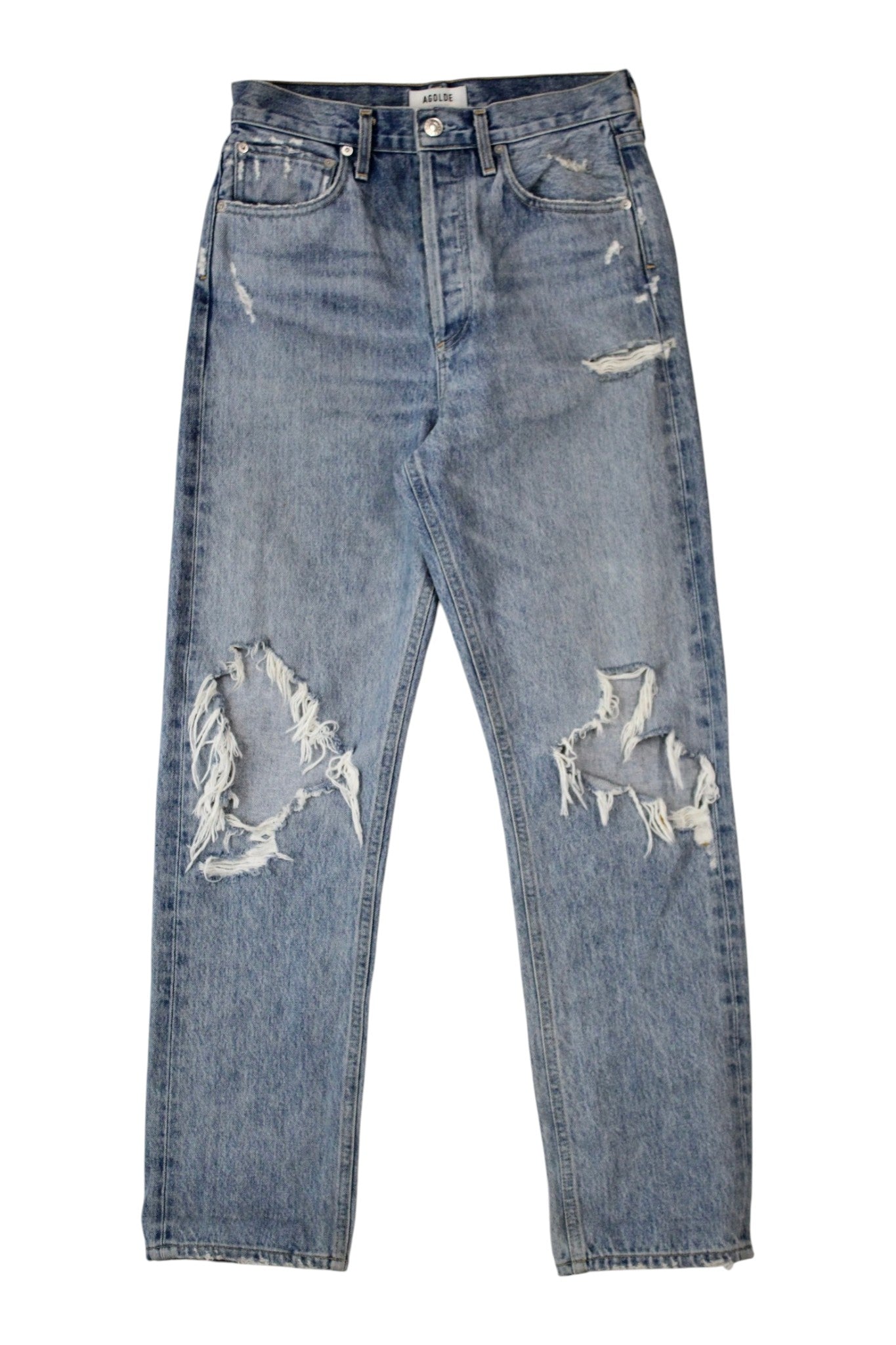 Agolde - Light Wash Distressed Jeans