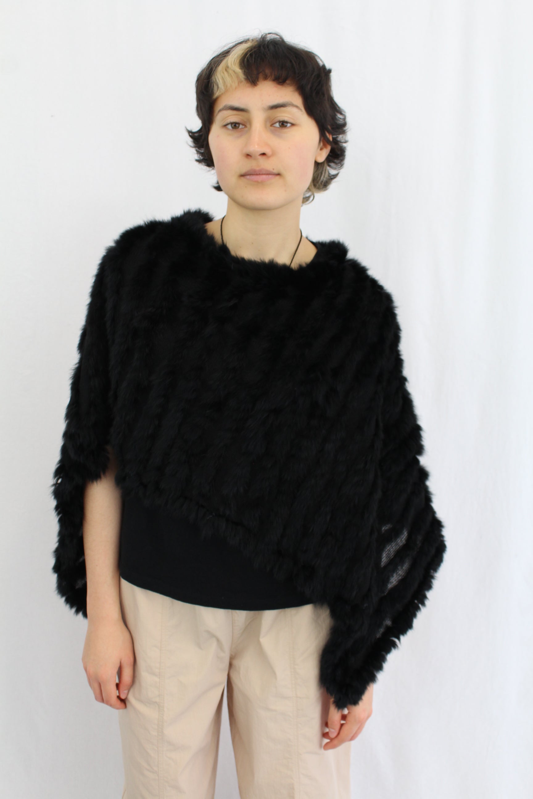 Rabbit Fur Poncho