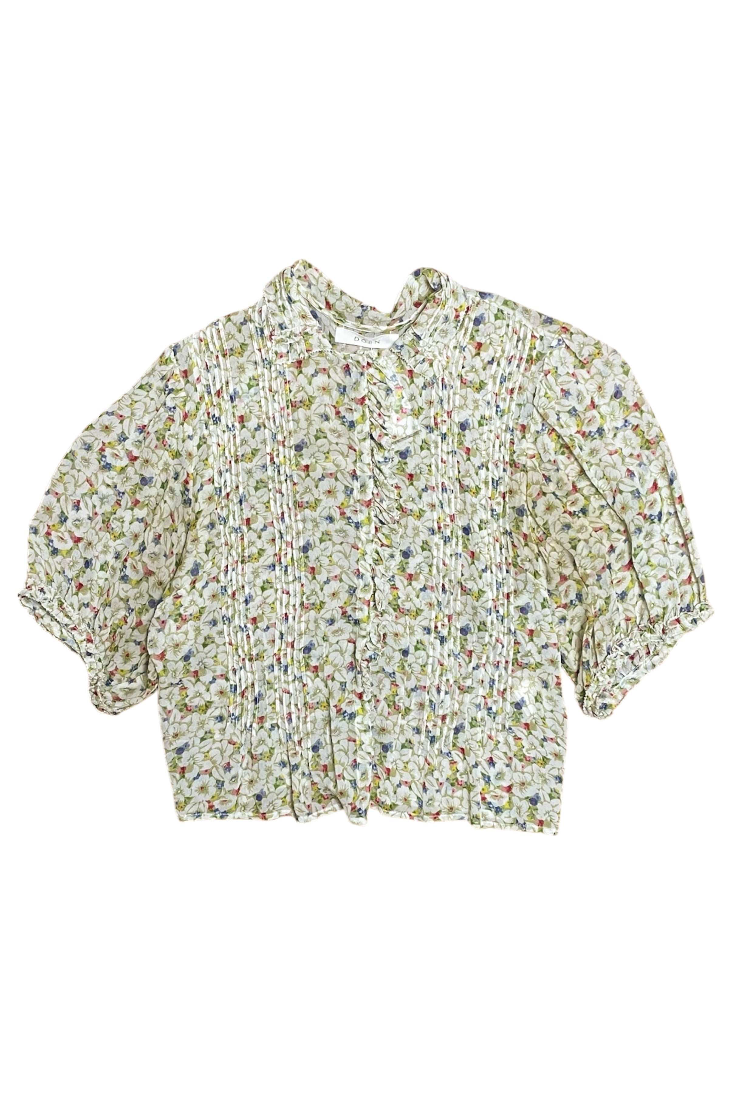 Semi-Sheer Floral Blouse