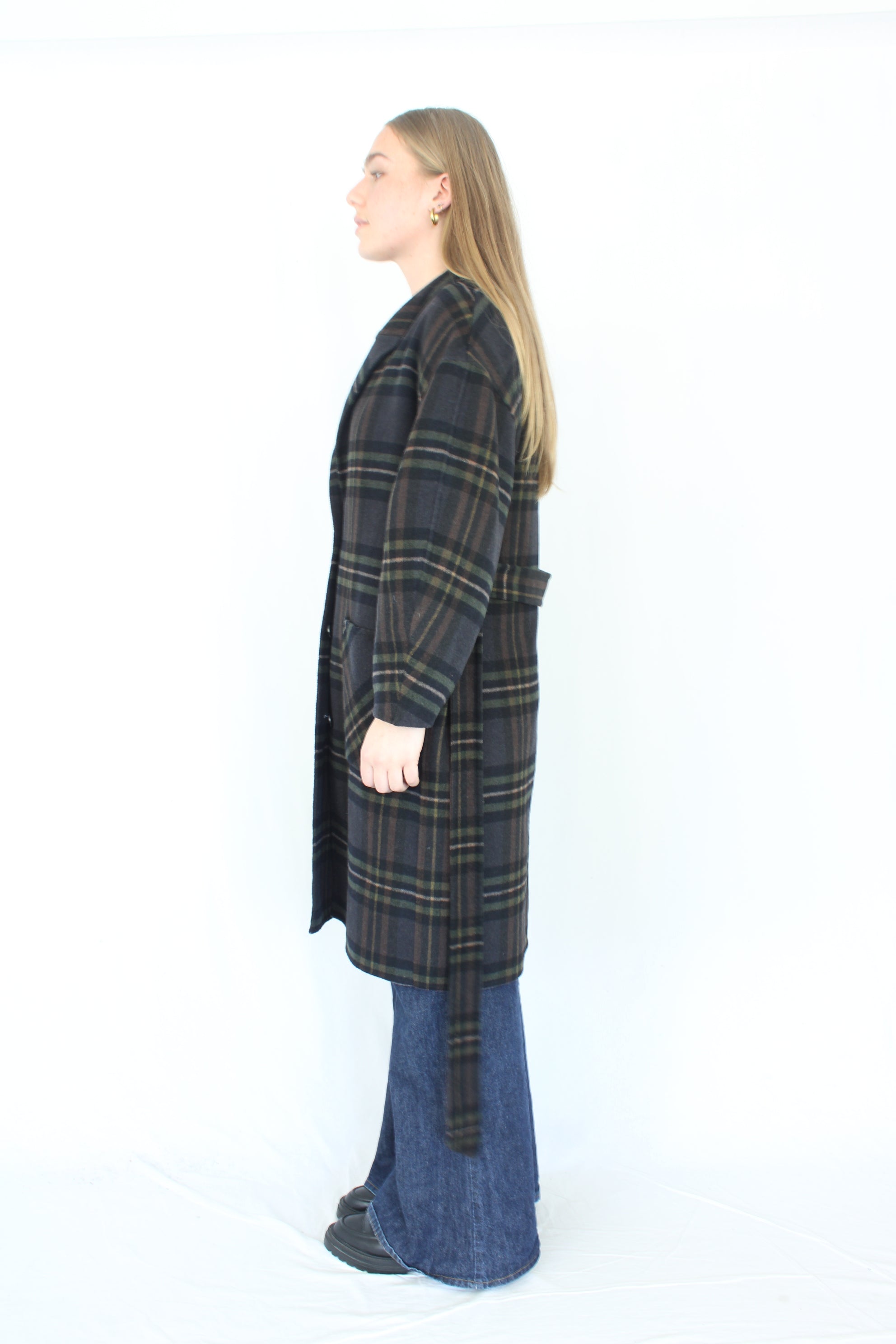 Max - Plaid Wool Blend Coat