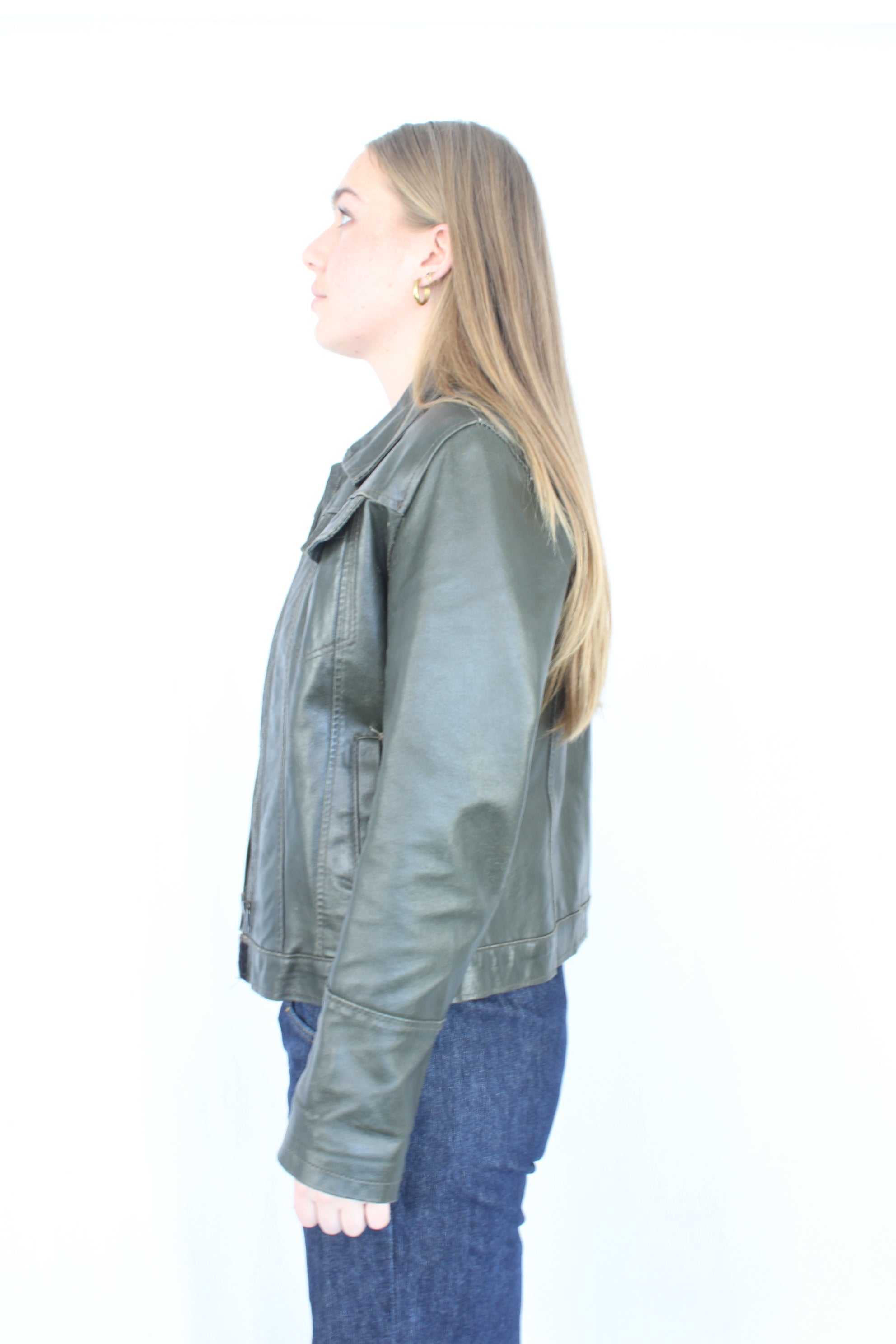 Please - Vintage Green Leather Jacket