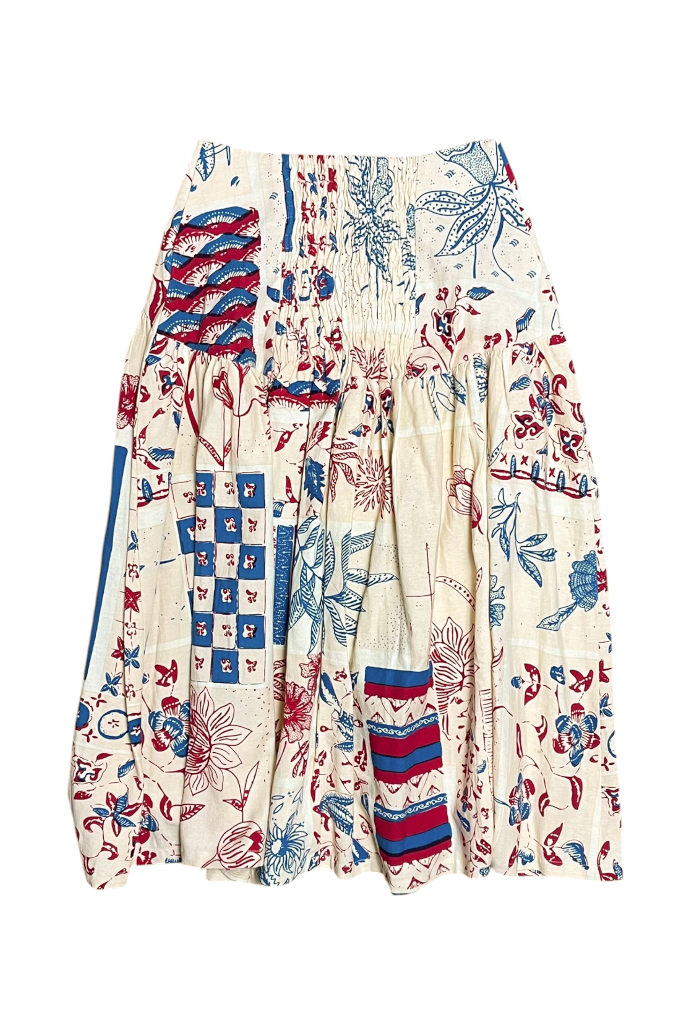 Drop-Waist Patterned Skirt
