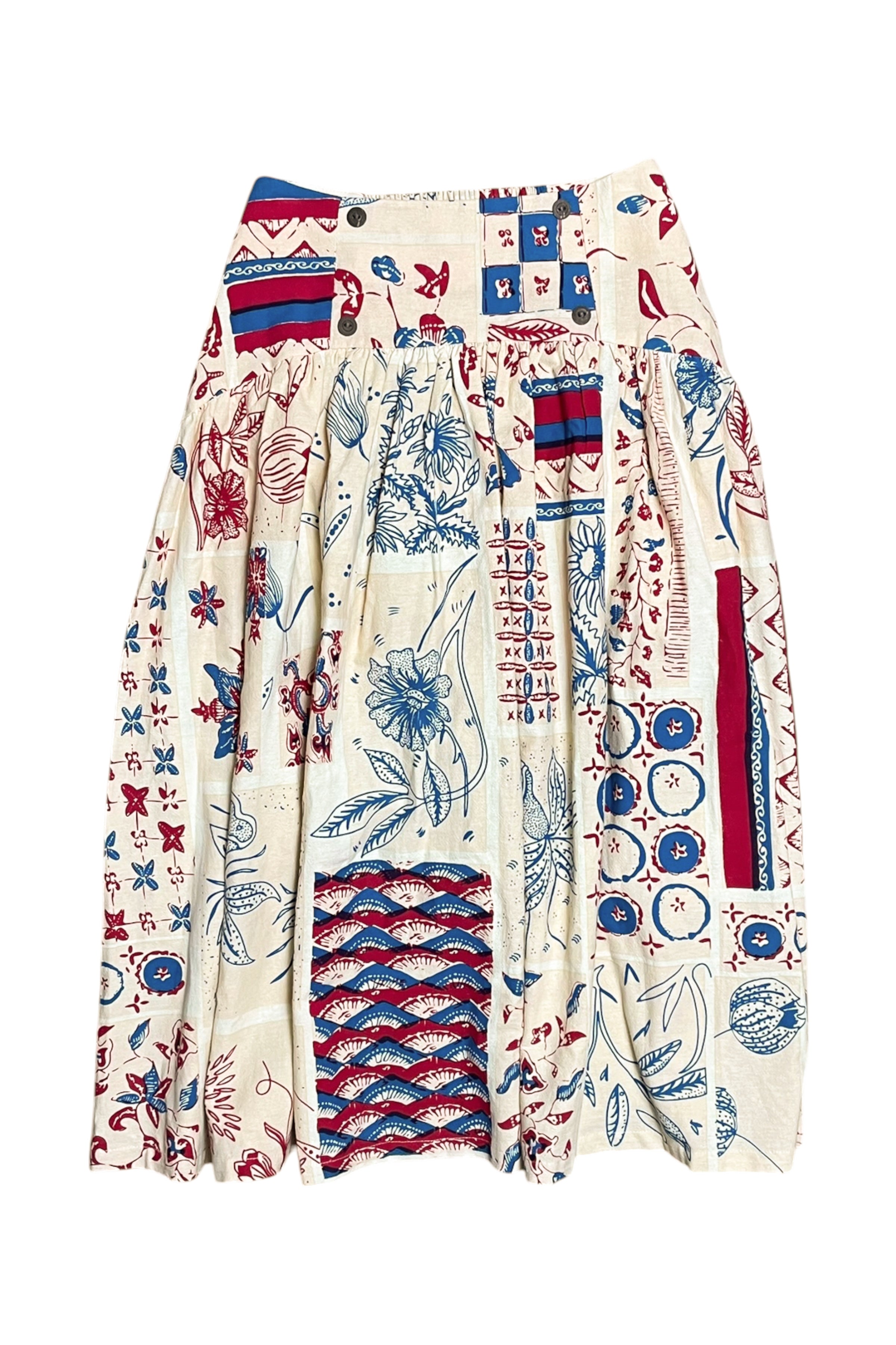 Drop-Waist Patterned Skirt