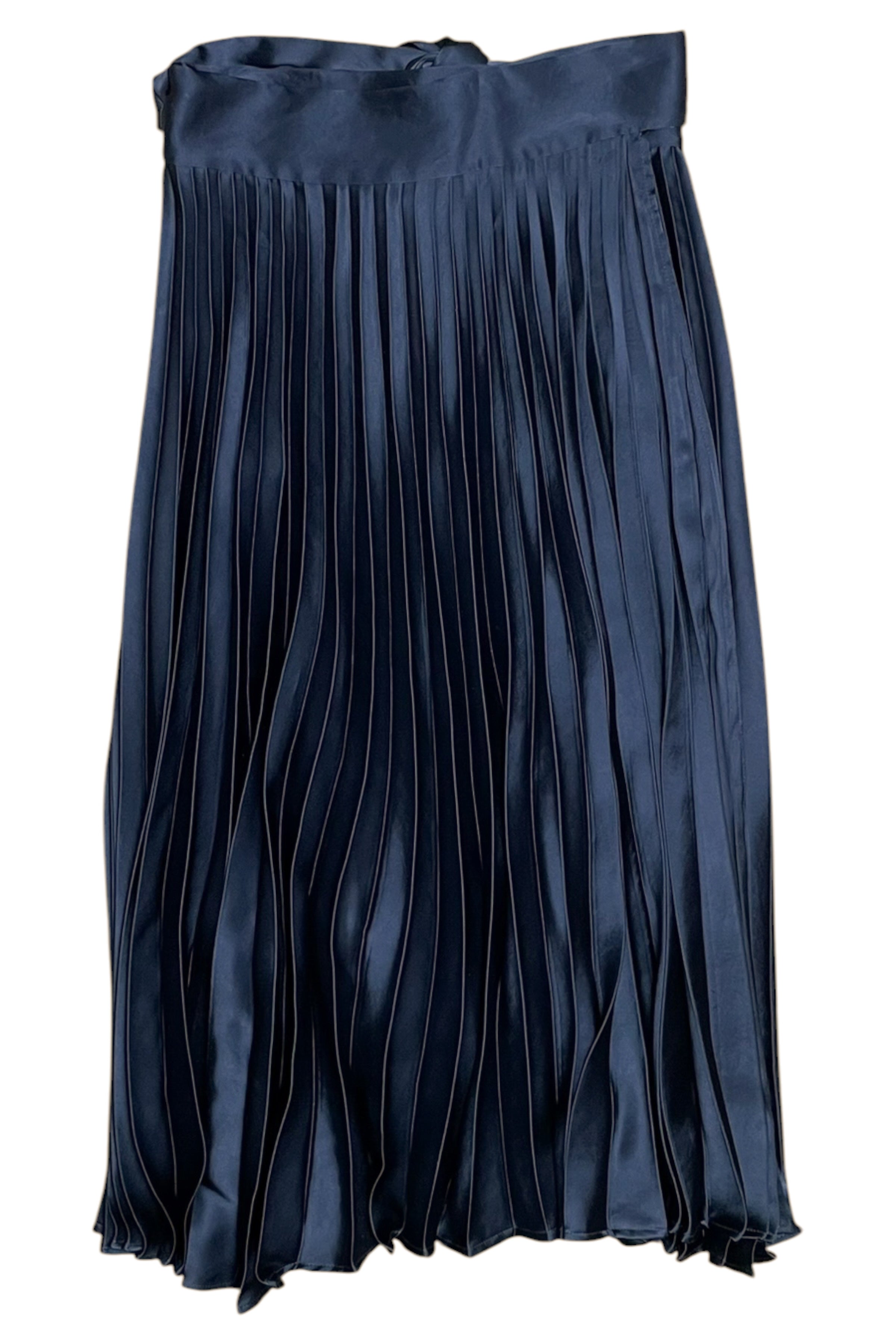 Silky Pleated Wrap Skirt