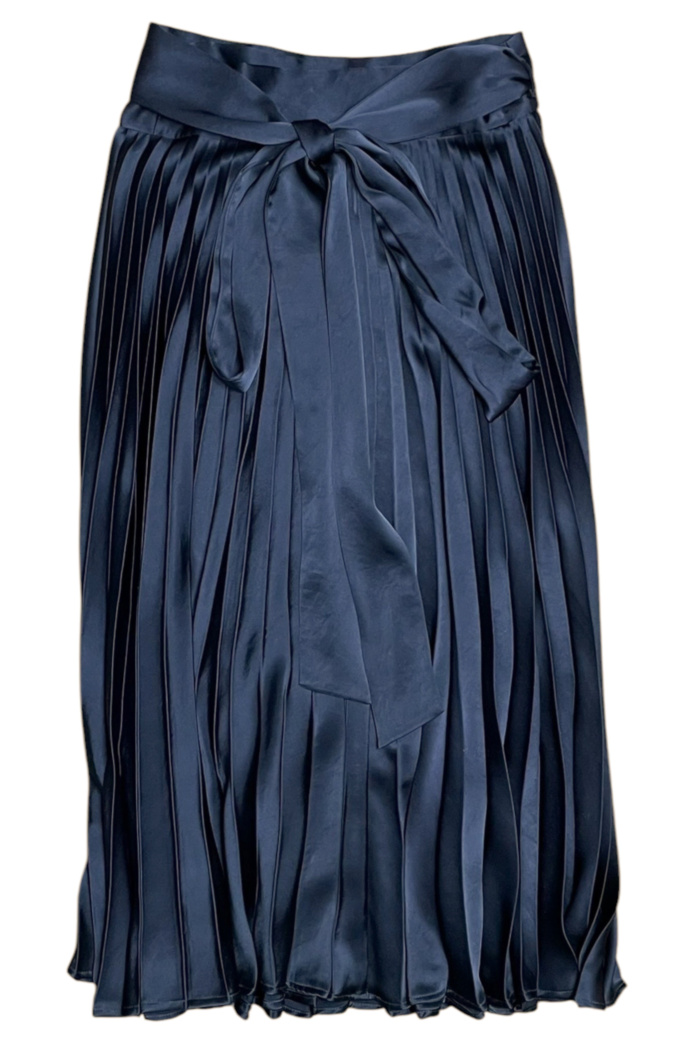 Silky Pleated Wrap Skirt