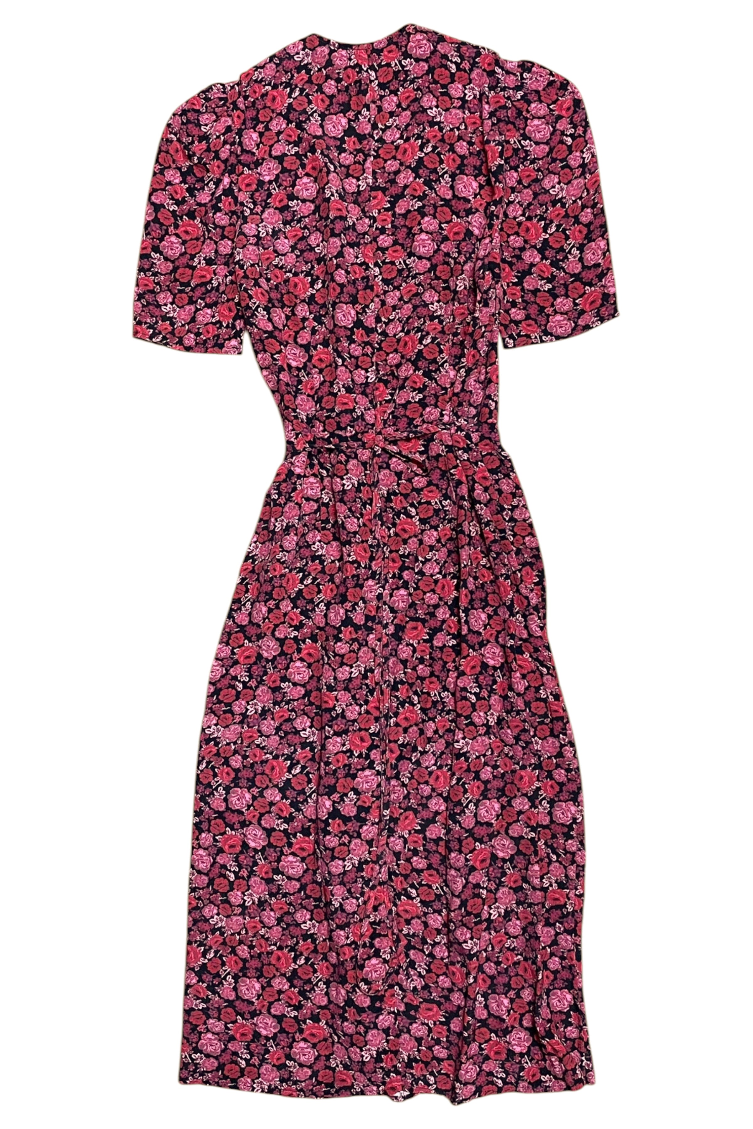Buttoned Floral Wrap Dress
