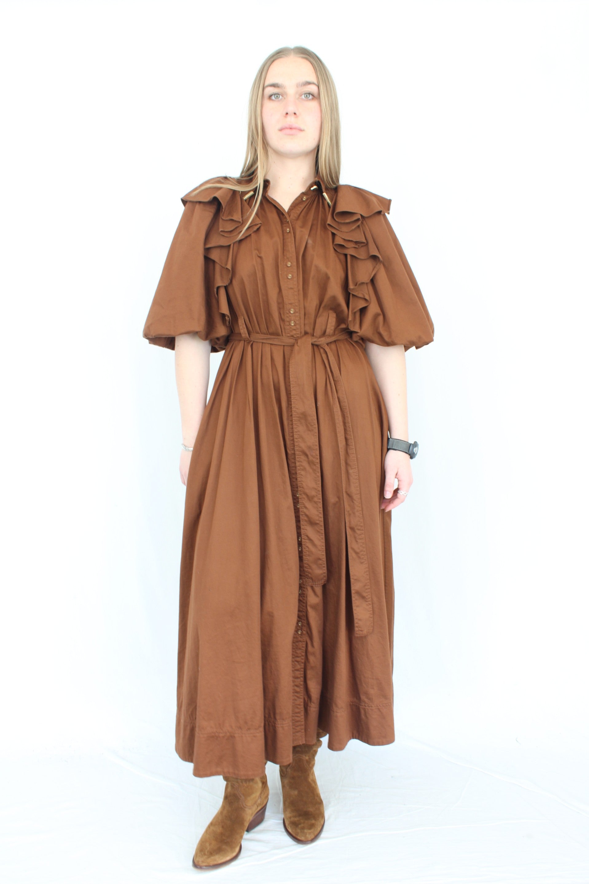 AJE - Poised Frill Midi Dress