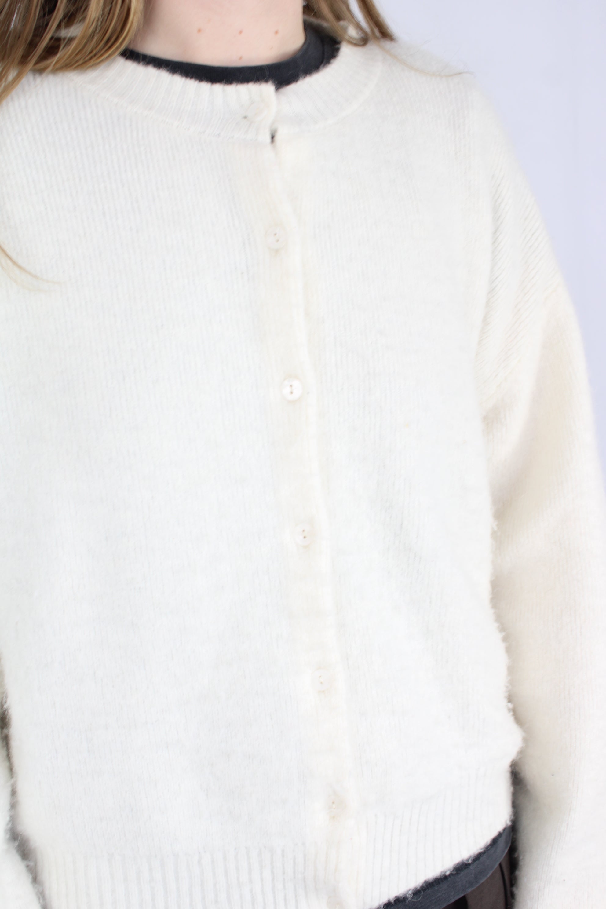 Ruby - Cream Alpaca Blend Cardigan