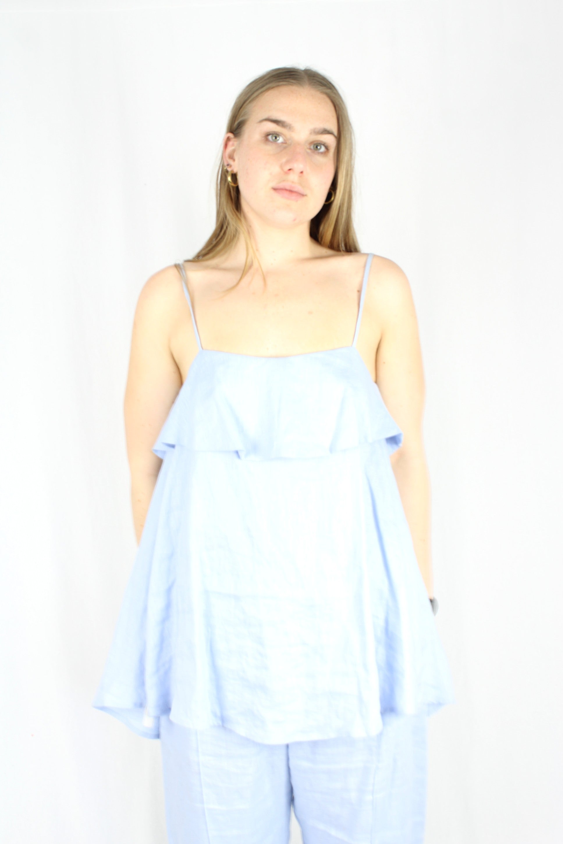 Caitlin Crisp - Linen Ruffle Top