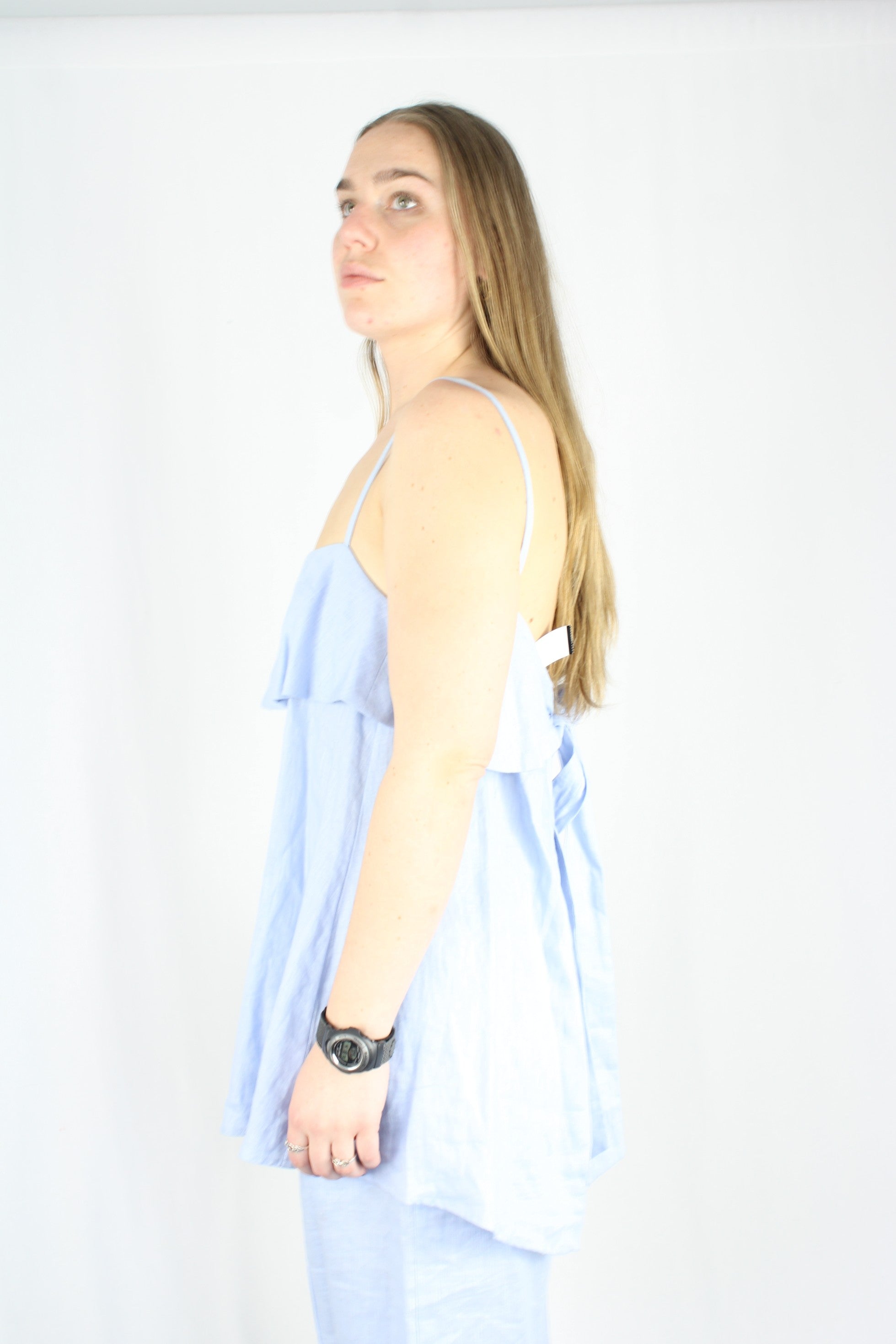 Caitlin Crisp - Linen Ruffle Top