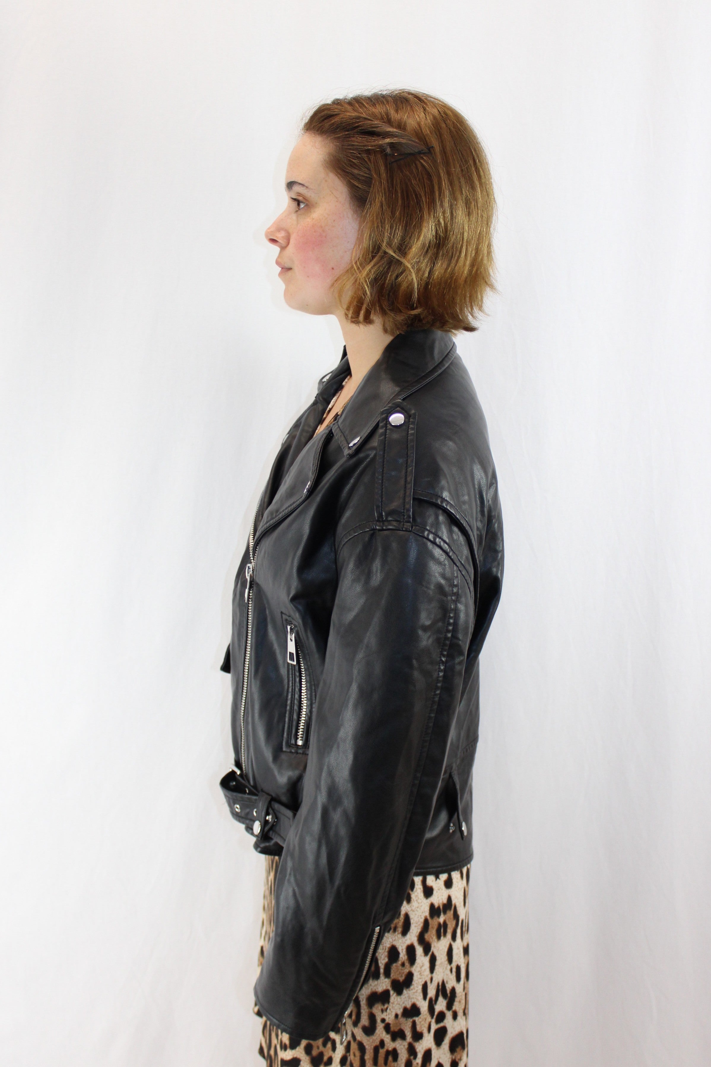MNG - Faux-Leather Biker Jacket