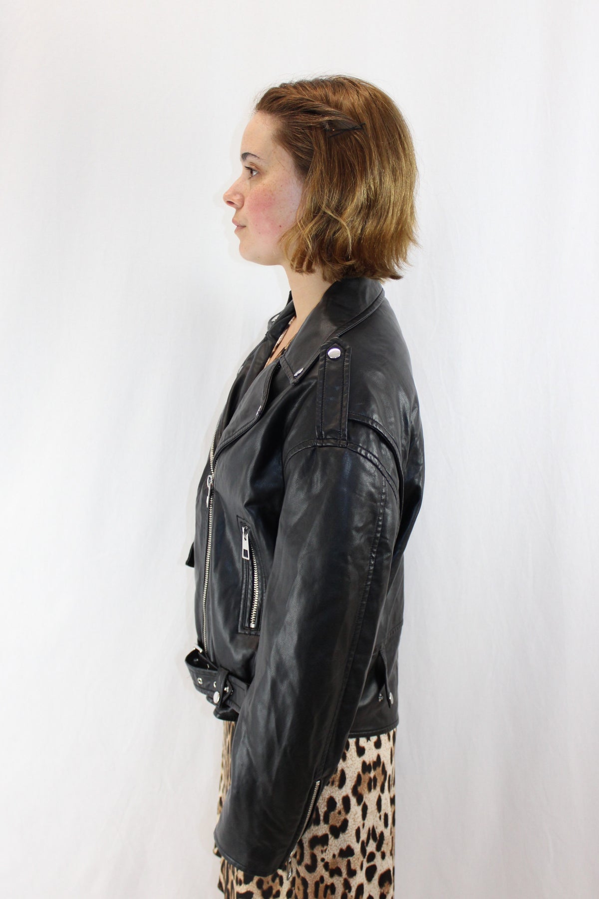 MNG - Faux-Leather Biker Jacket