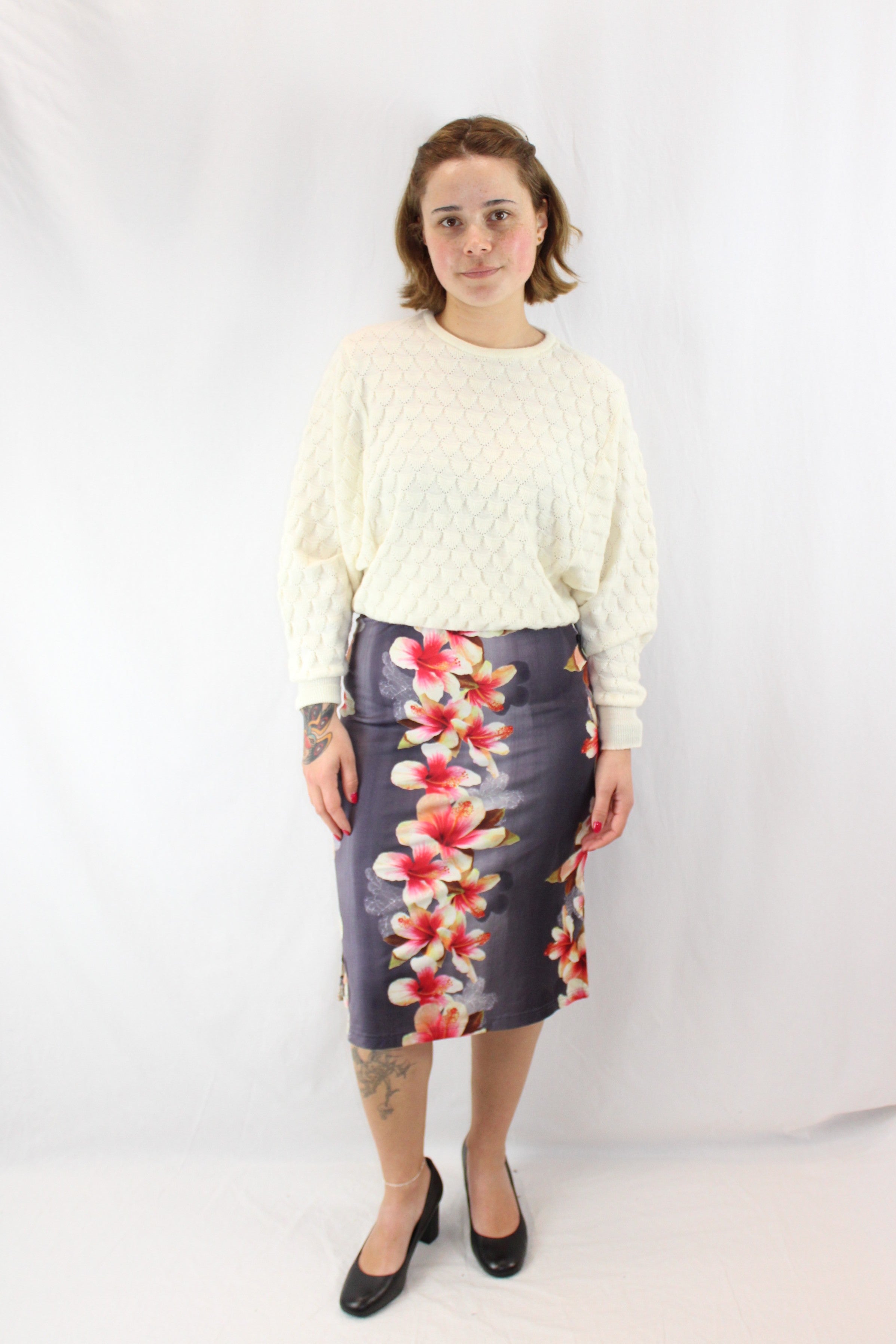 Aztec Rose - Floral Midi Skirt