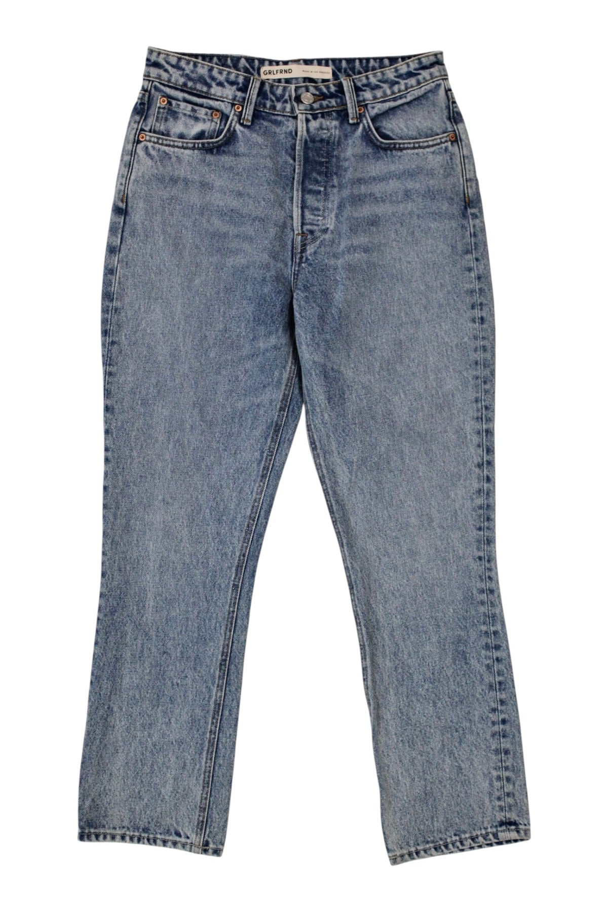 GRLFRND - "High Rise Straight Crop" Jeans