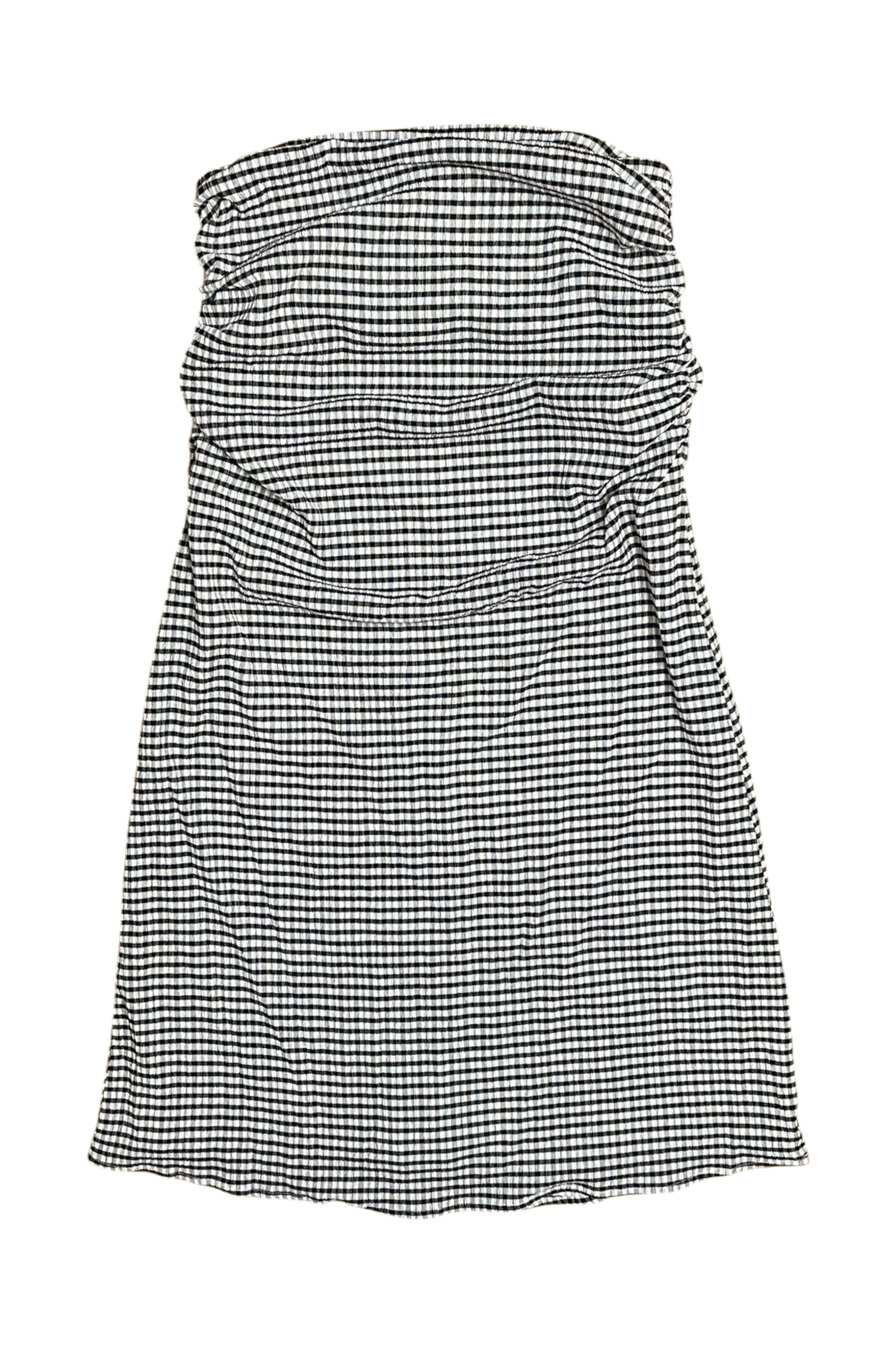 Aere - Checkered Strapless Midi Dress