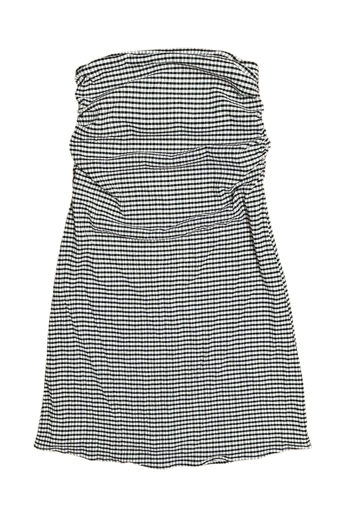 Aere - Checkered Strapless Midi Dress
