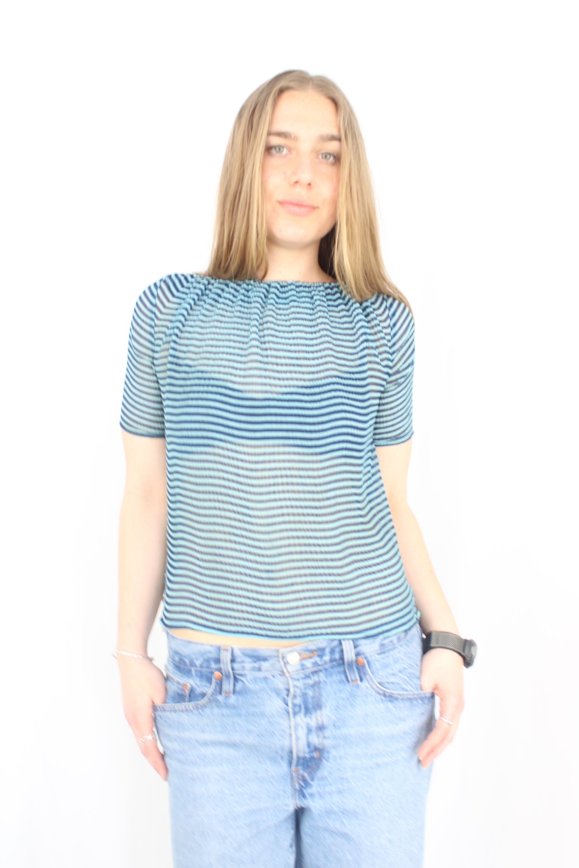 Kate Sylvester - Sheer Striped Top
