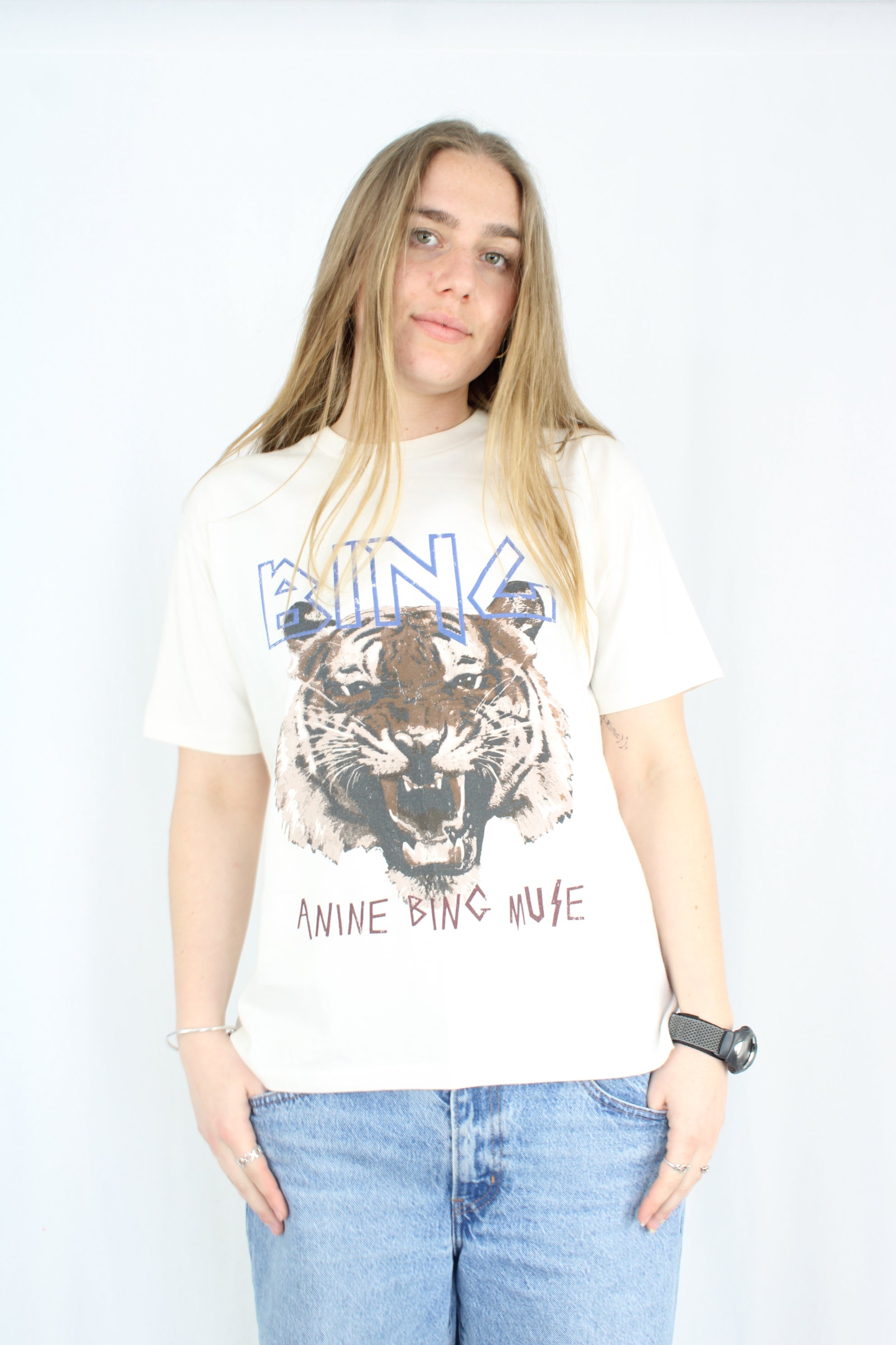 Anine Bing - Cream Tiger Tee