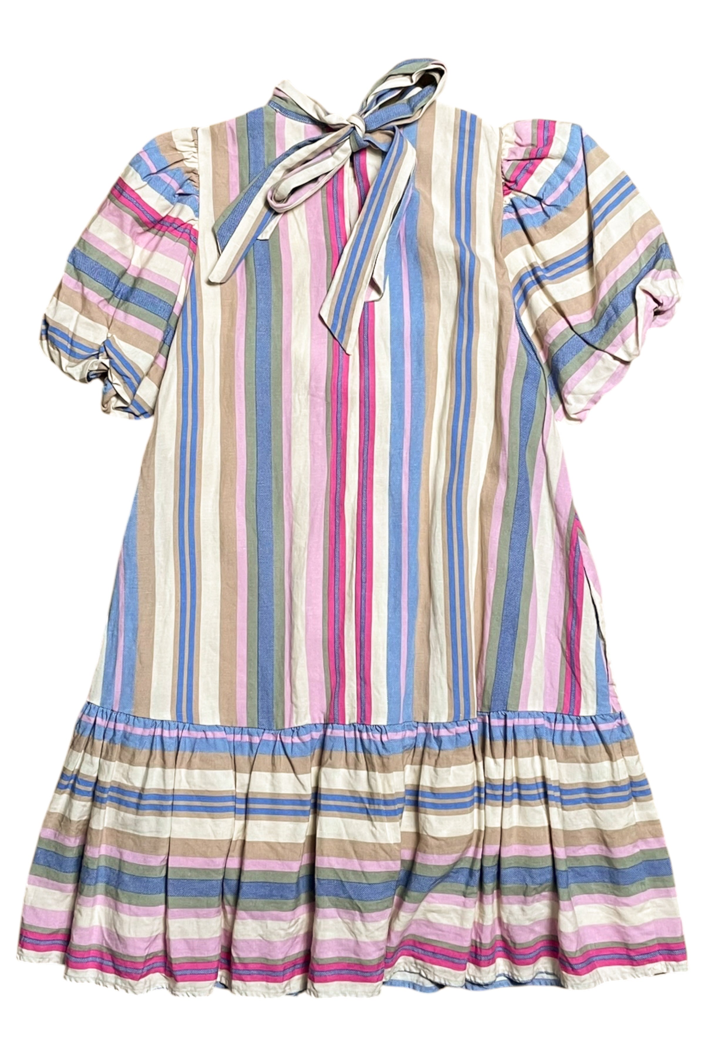 Decjuba - Striped Puff Sleeve Dress