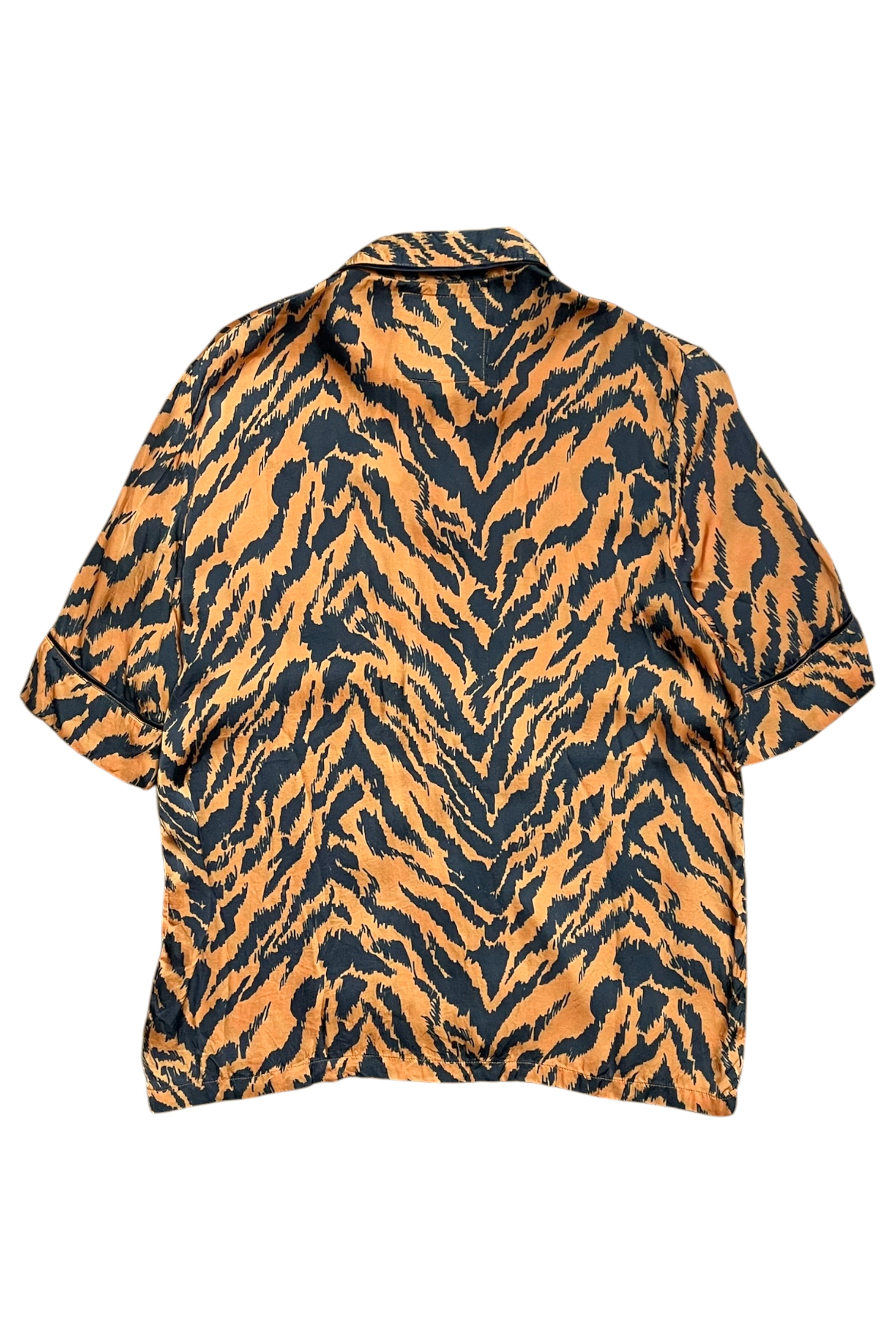 Discount Universe - Satin Animal Print Short Sleeve Shirt