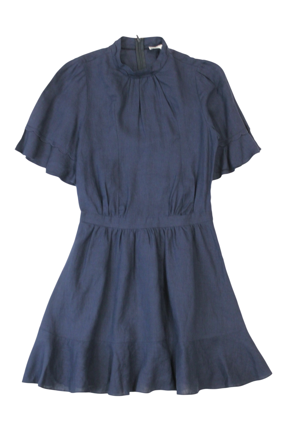 Frame - Linen Scallop Mini Dress