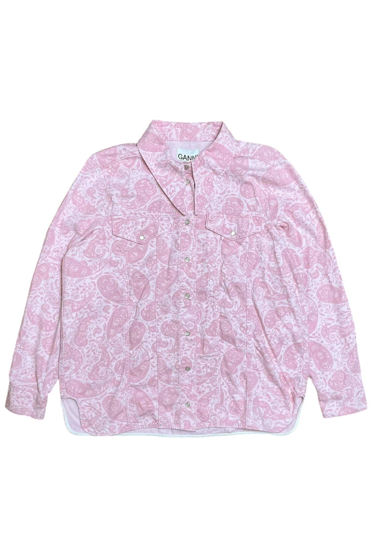 Paisley Denim Button-Up Top