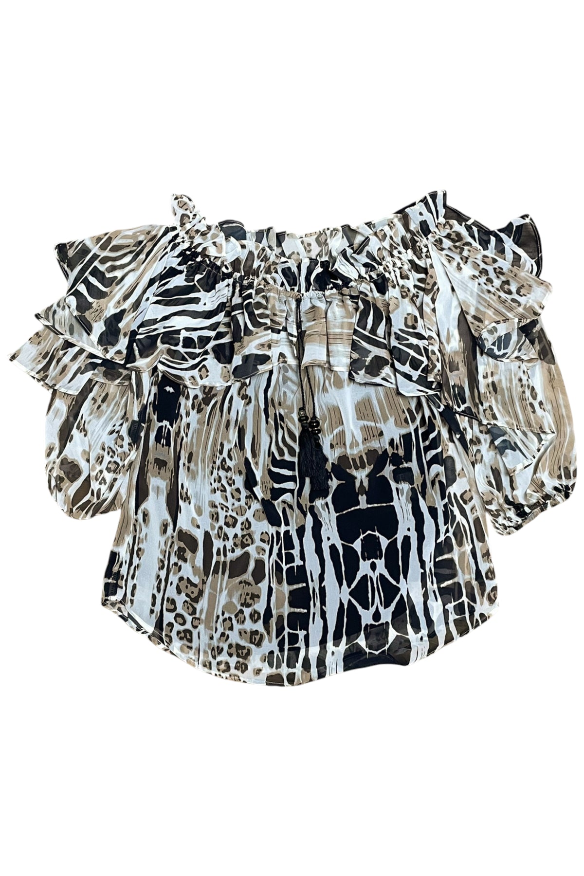 Ruffle Animal Print Top