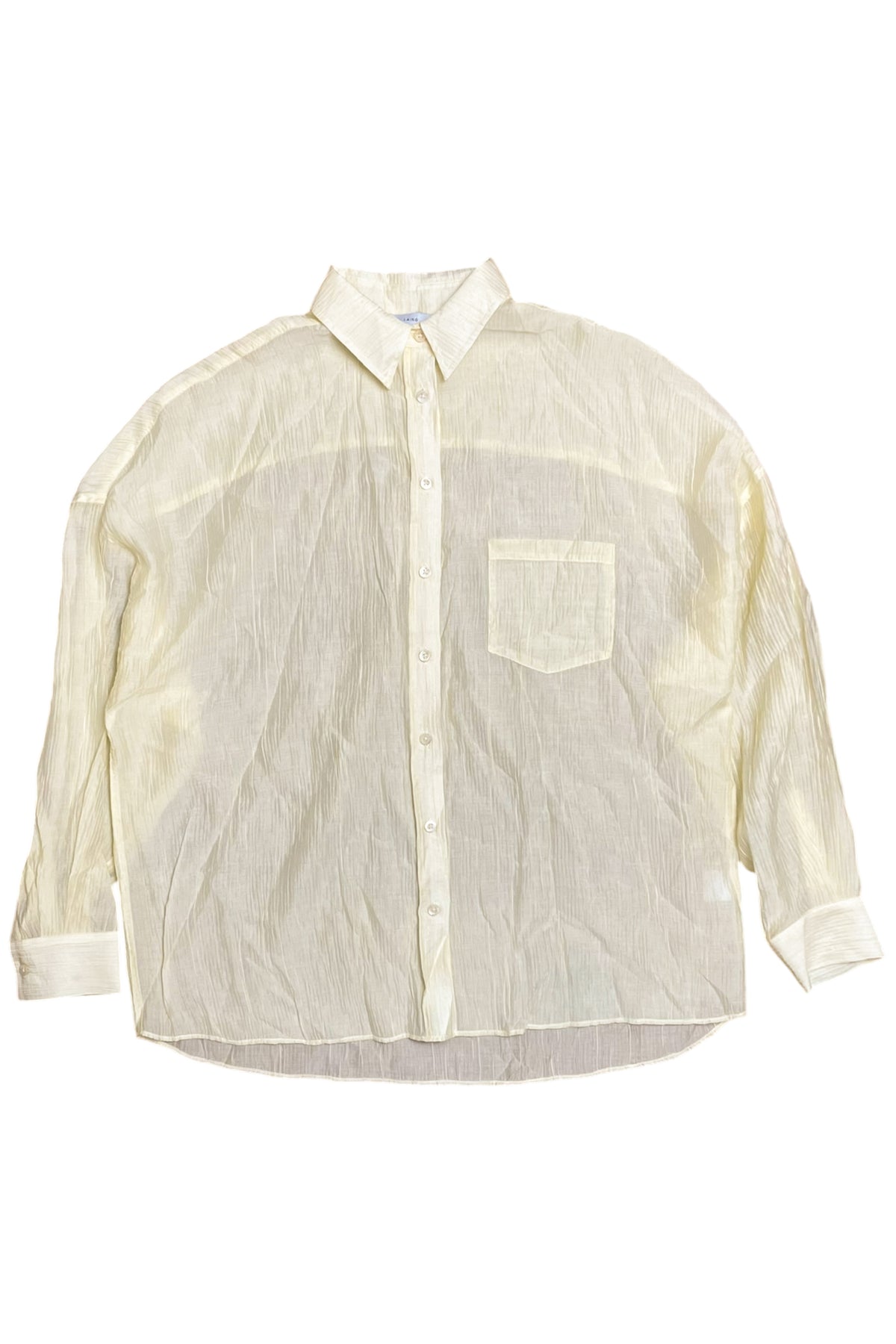 Crinkle-Textured Button Up Shirt