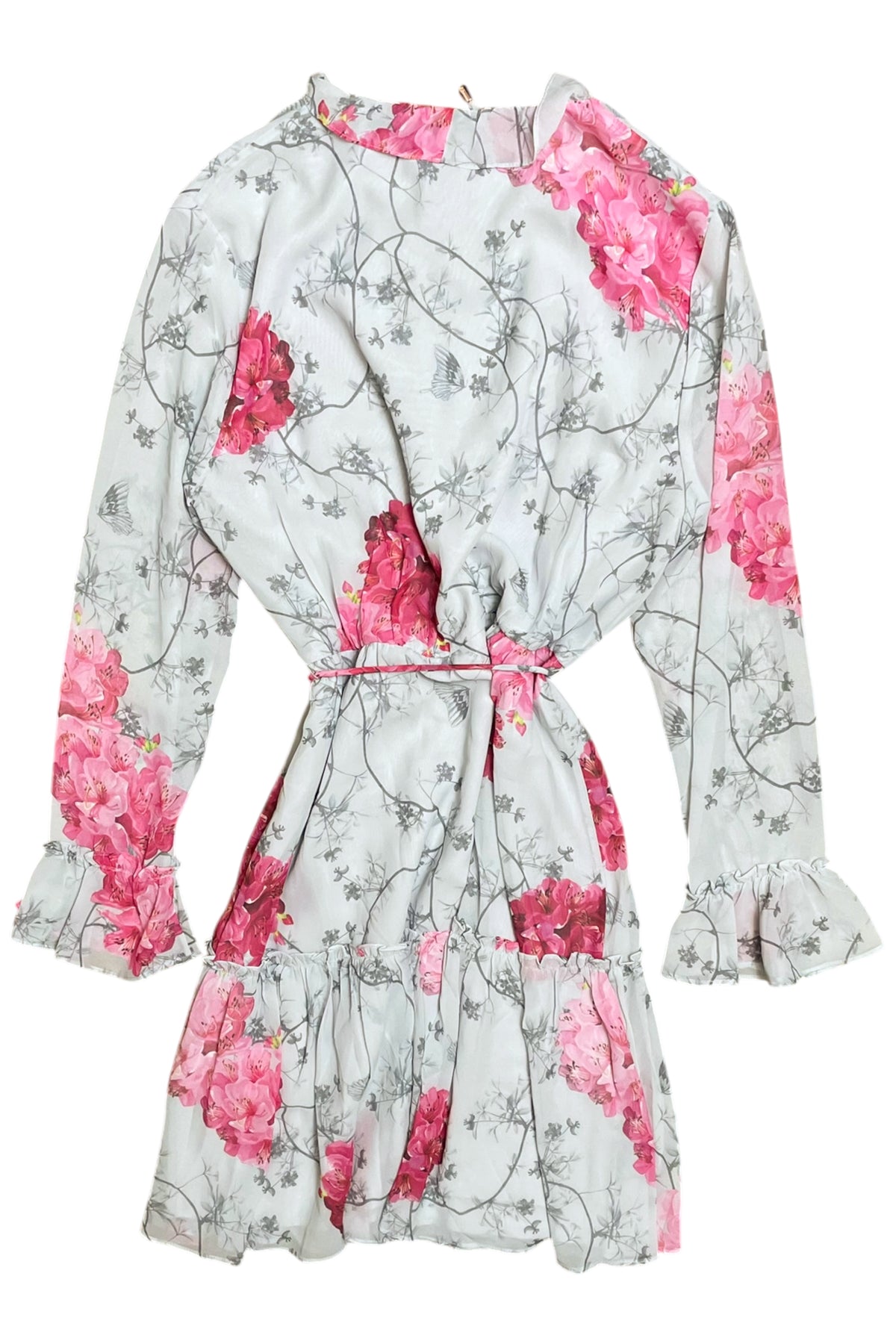 Floral Ruffle-Hem Mini Dress