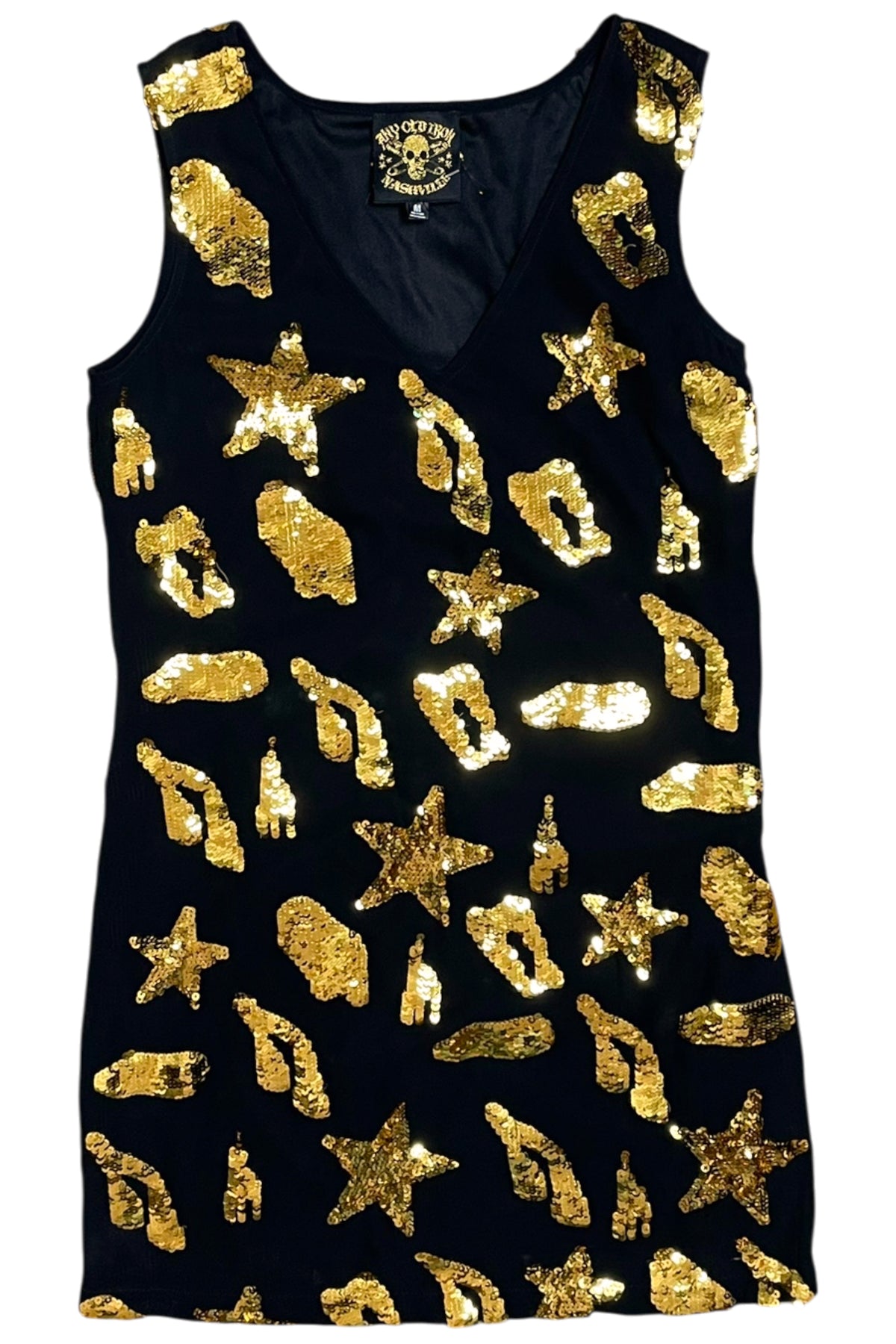 Gold Sequin Tank Top Dress