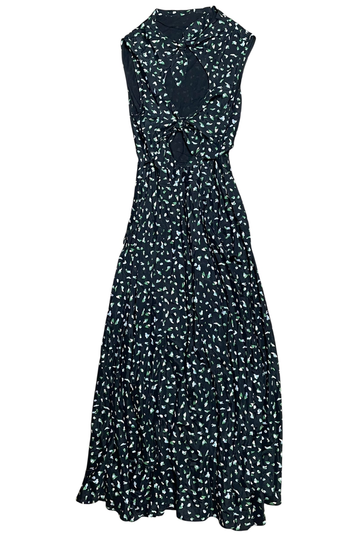 High-Neck Patterned Maxi Dress