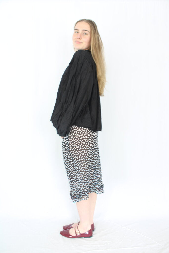 Susamusa - Black Meadow Polka Skirt