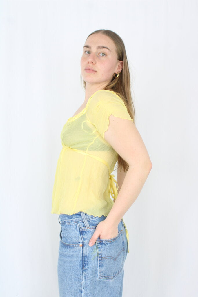 Elie Tahari - Yellow Silk Top