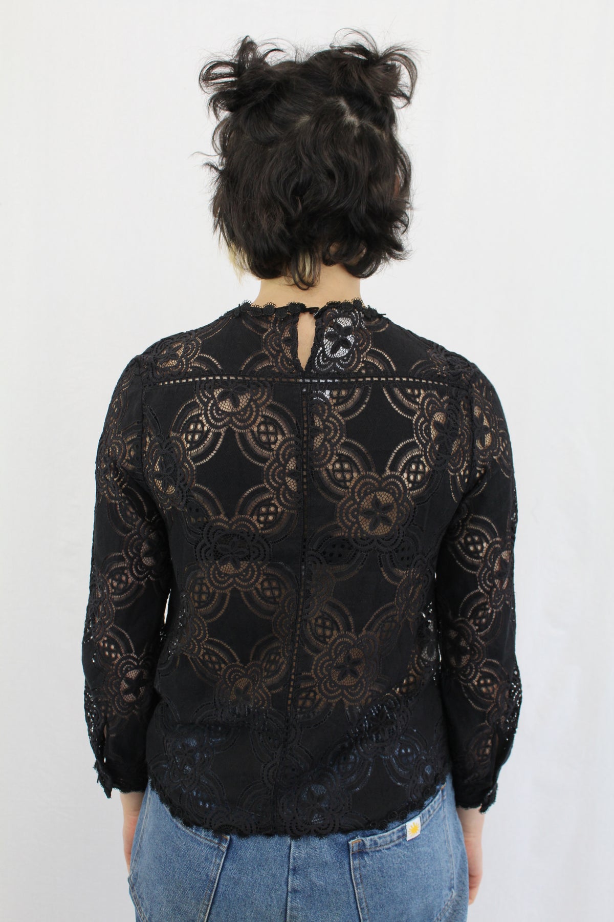 Flannel - Lace Long Sleeve Top